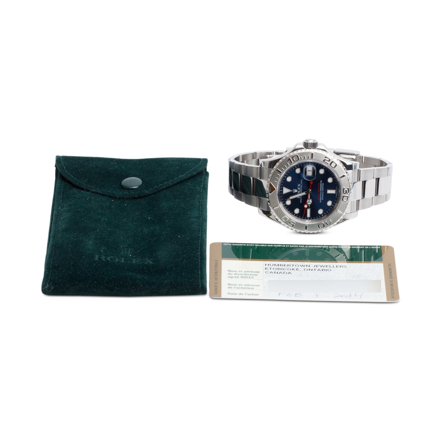 Rolex Stainless Steel & Platinum Yacht-Master Date 40 MM Automatic Watch Blue Dial 116622 w/ Box & Papers