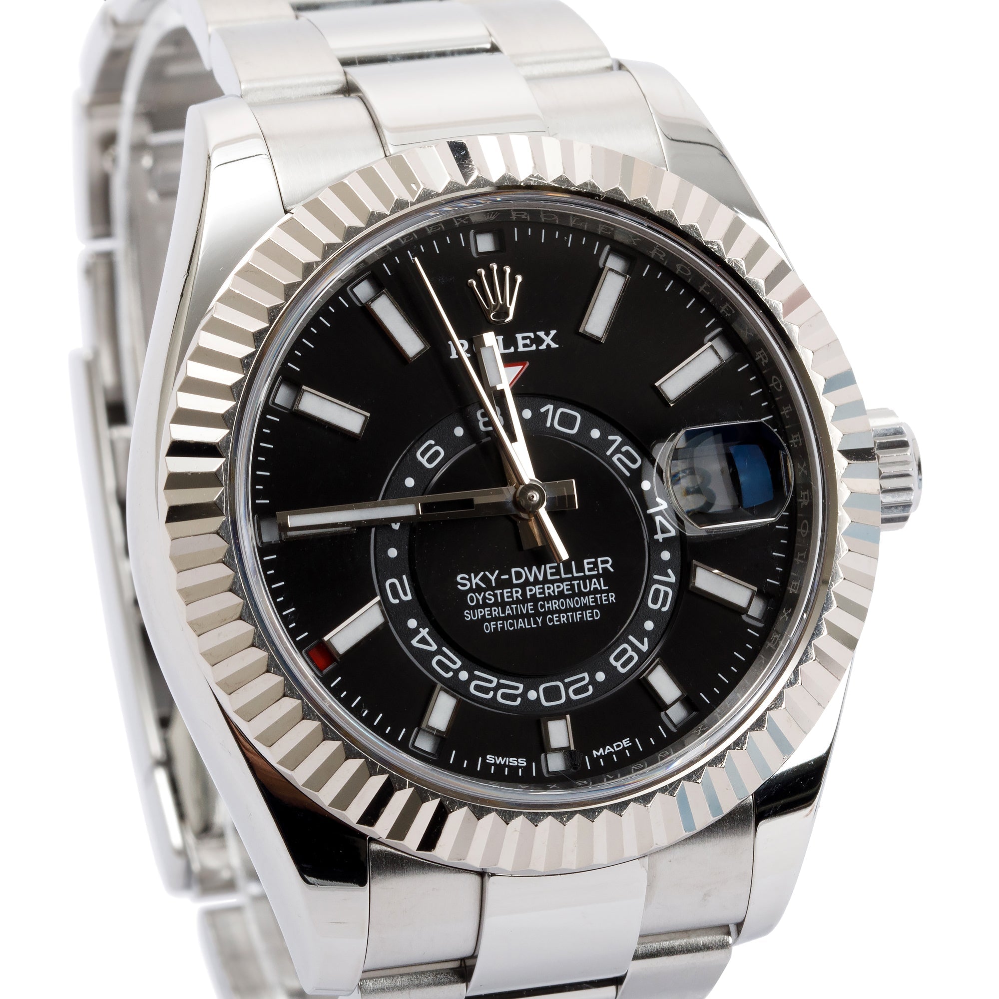 Rolex Stainless Steel Sky-Dweller 42 MM Date Watch w/ Box & Papers