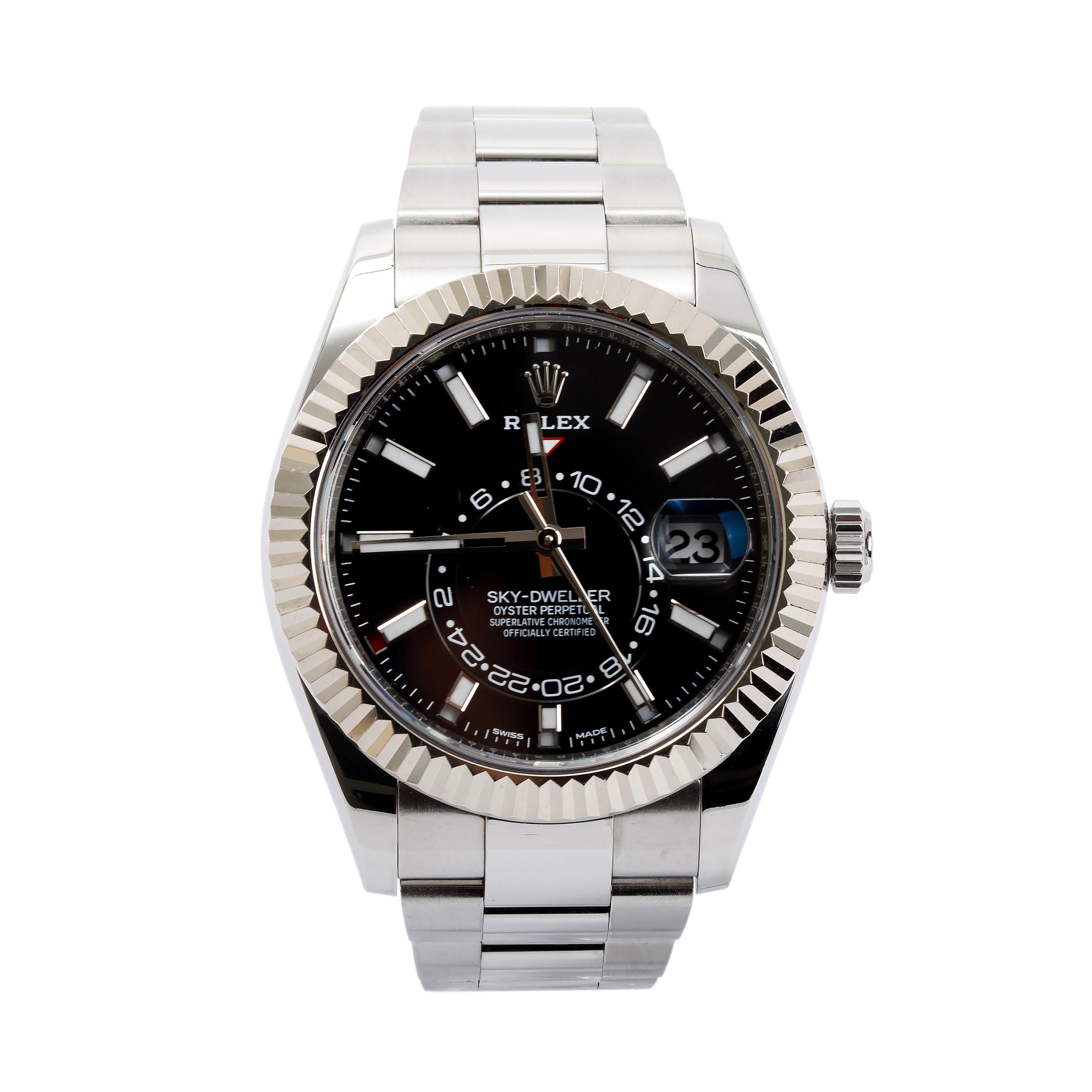 Rolex Stainless Steel Sky-Dweller 42 MM Date Watch w/ Box & Papers