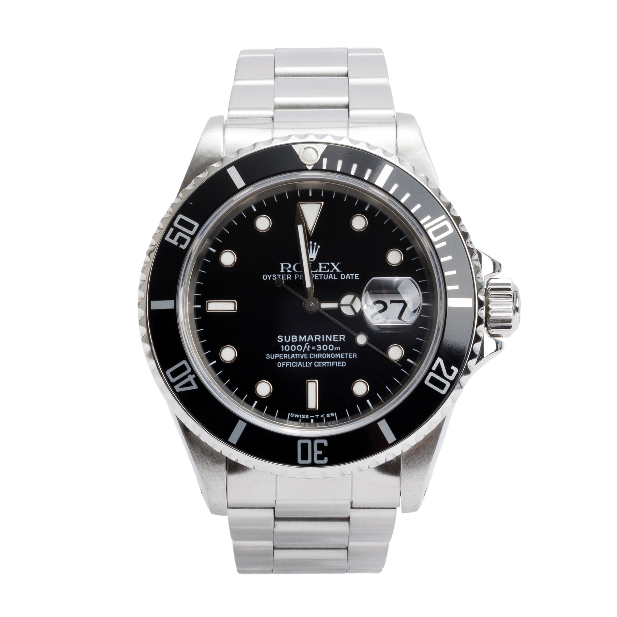 Rolex Stainless Steel Submariner Date 40 MM Watch 16610 w/ Box & Papers