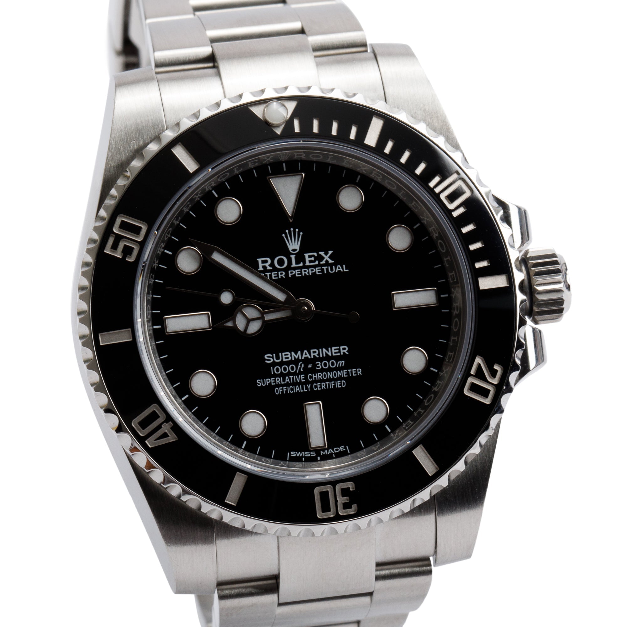 Rolex Stainless Steel Submariner (No Date) 40 MM Automatic Watch 114060 w/ Box & Papers