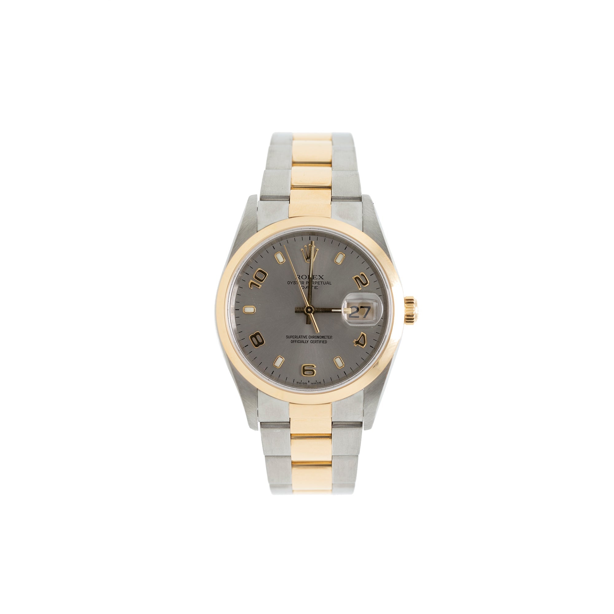 Rolex Steel & Gold Oyster Perpetual Date 34 MM Watch w/ Box & Papers