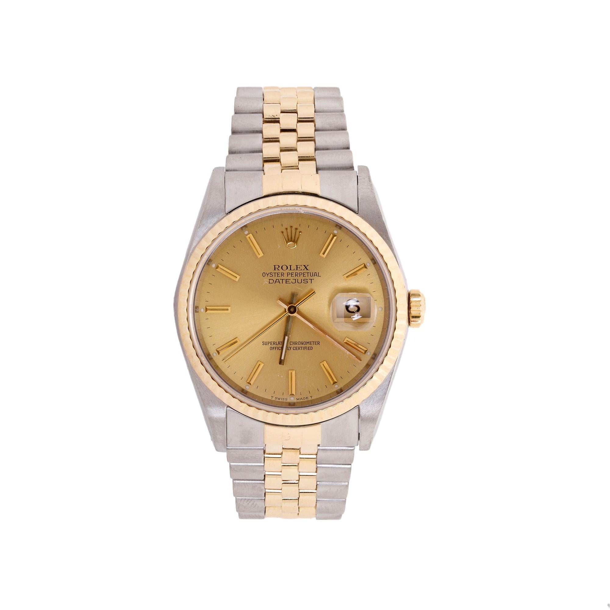 Rolex Two-Tone Datejust 36 MM Watch w/ Box & Papers