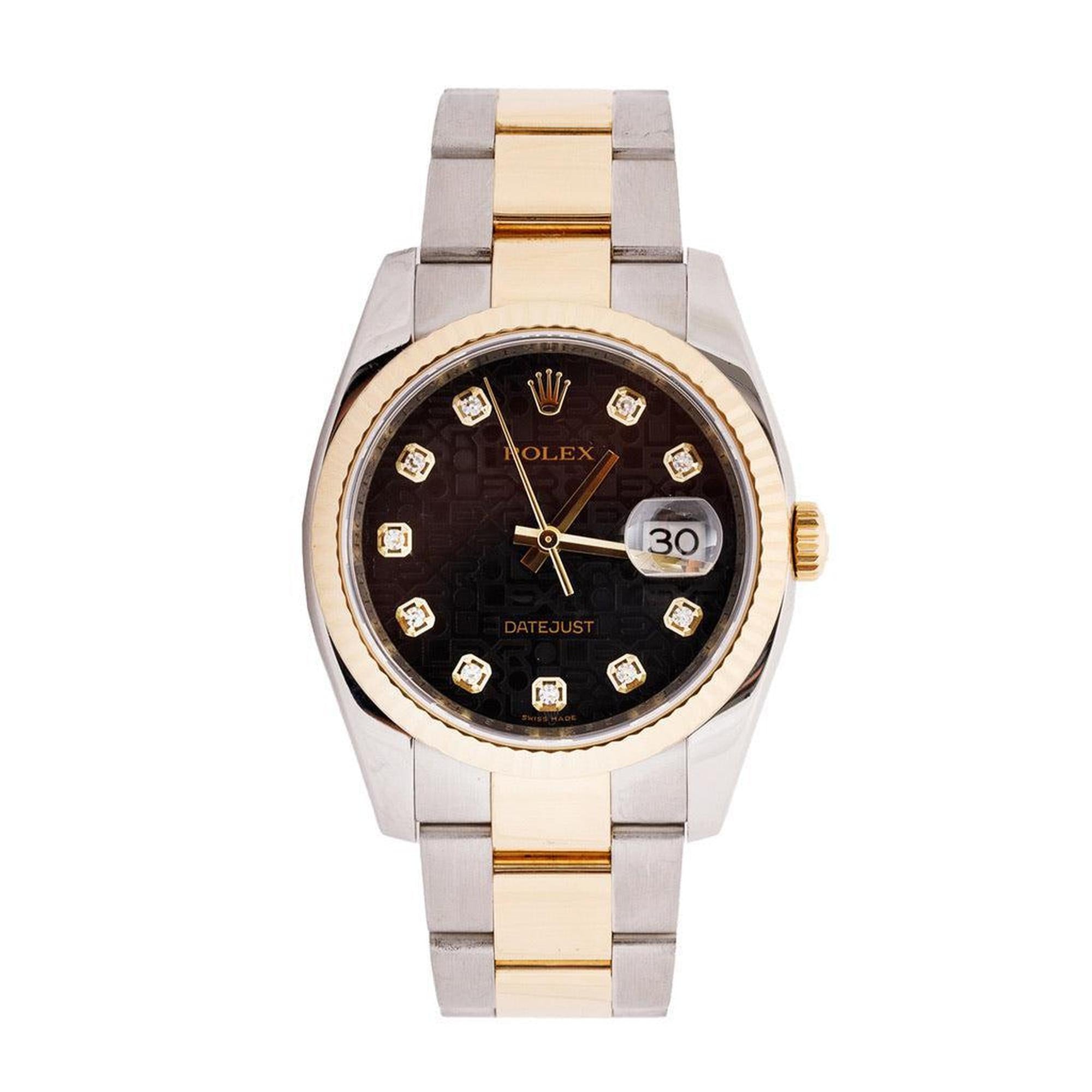 Rolex Two-Tone Datejust 36 MM Watch w/ Diamond Dial