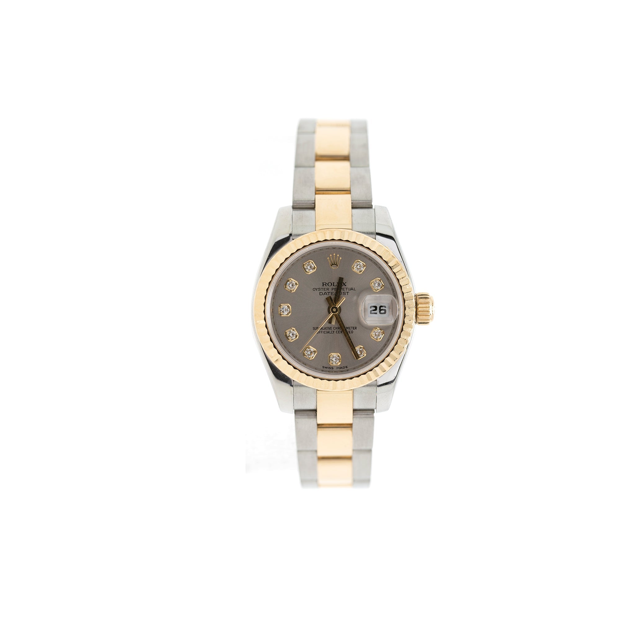 Rolex Two-Tone Diamond Dial Datejust 26 MM Watch w/ Box & Papers