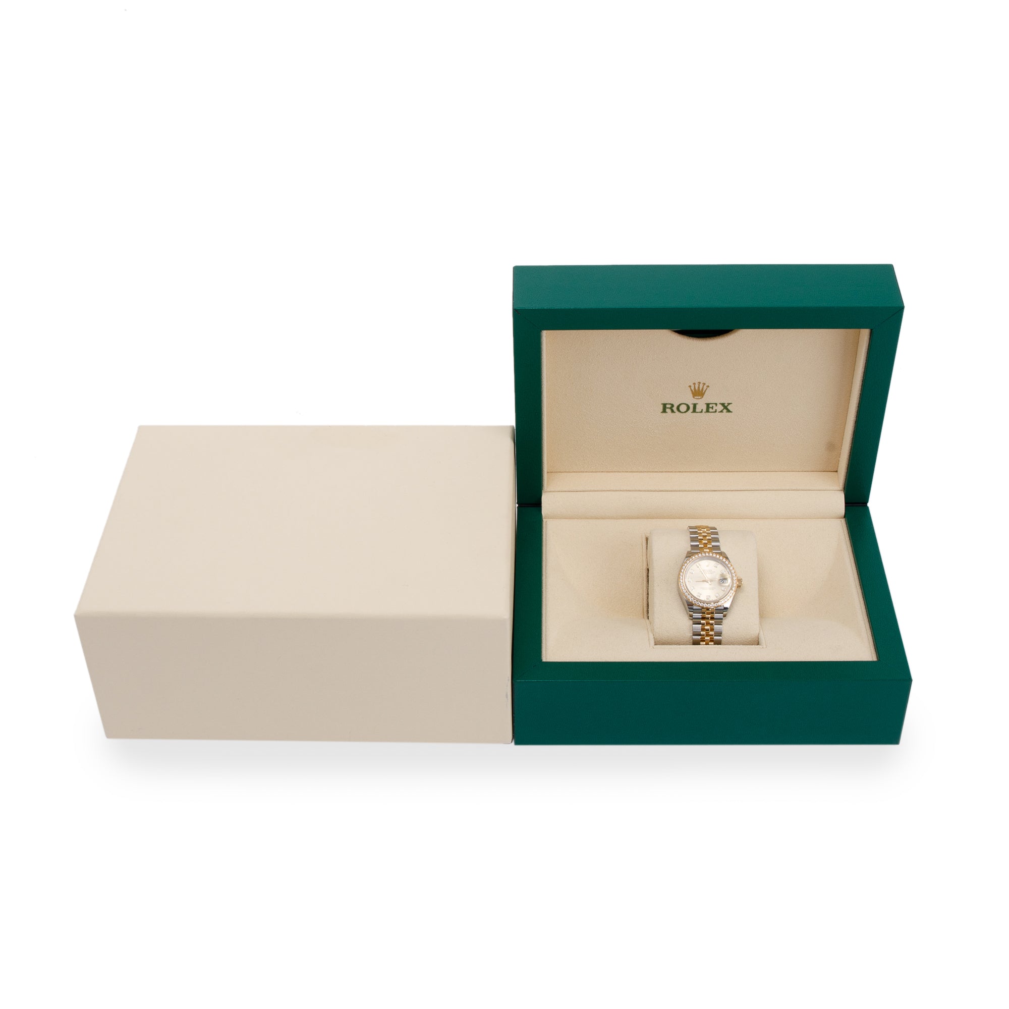 Rolex Two-Tone Lady-Datejust 28 mm Watch with Diamonds w/ Box & Papers