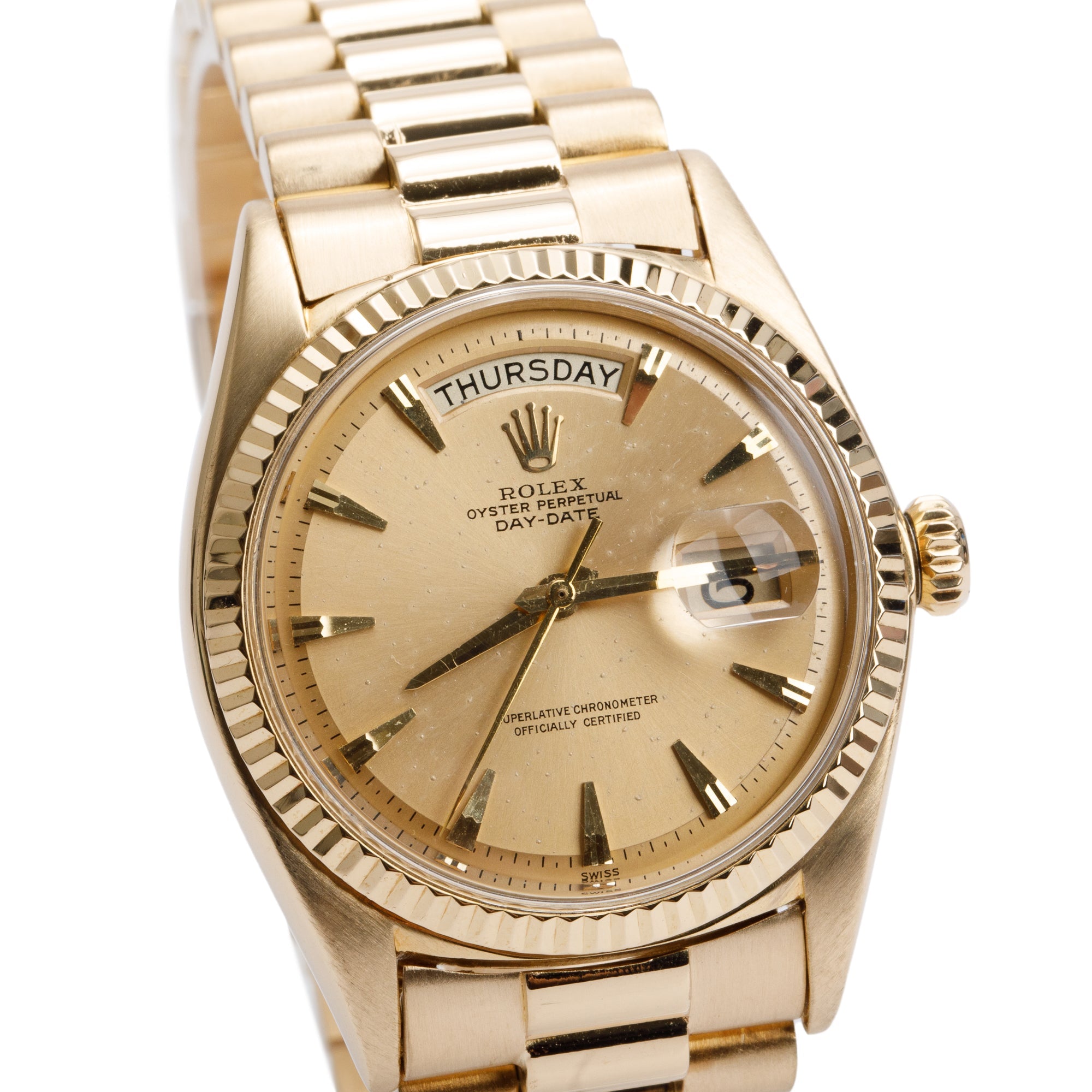 Rolex Vintage 18k Yellow Gold Day Date 36 MM President Watch 1803 w/ Box