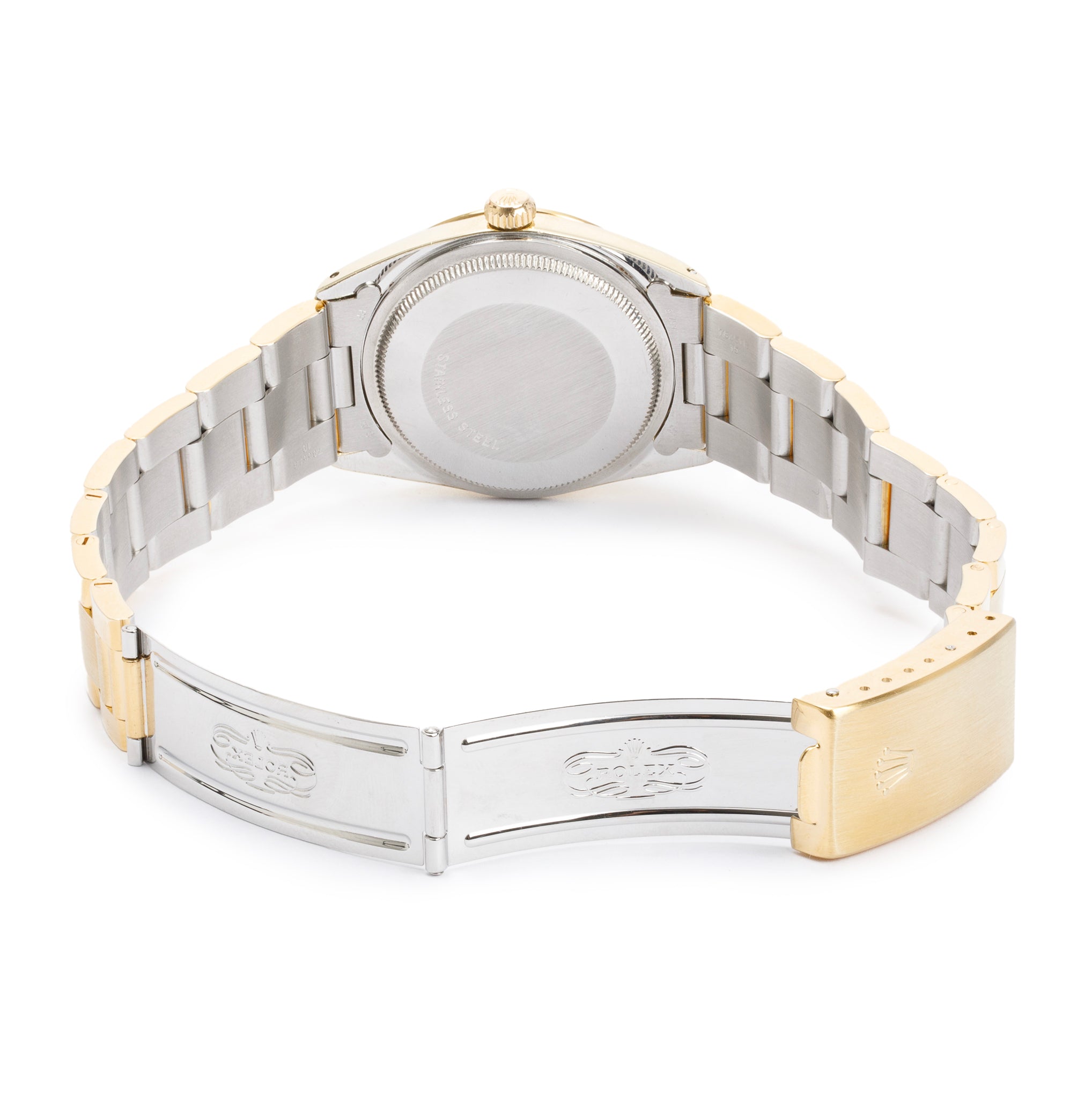 Rolex Vintage Gold-Plated Stainless Steel Oyster Perpetual Date 34 MM Watch w/ Box & Papers