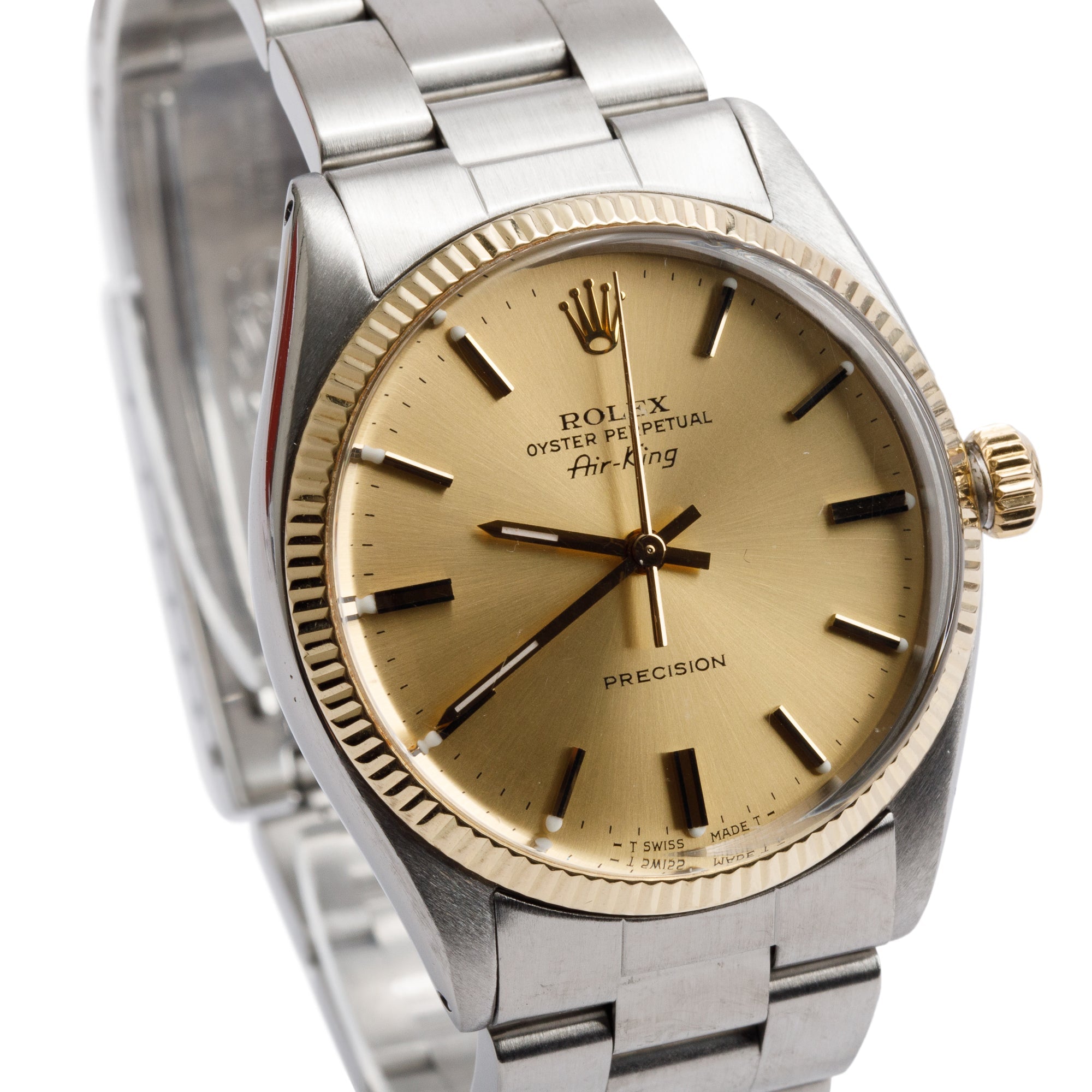 Rolex Vintage Stainless Steel & 18k Yellow Gold Air King 34 MM Watch 5501