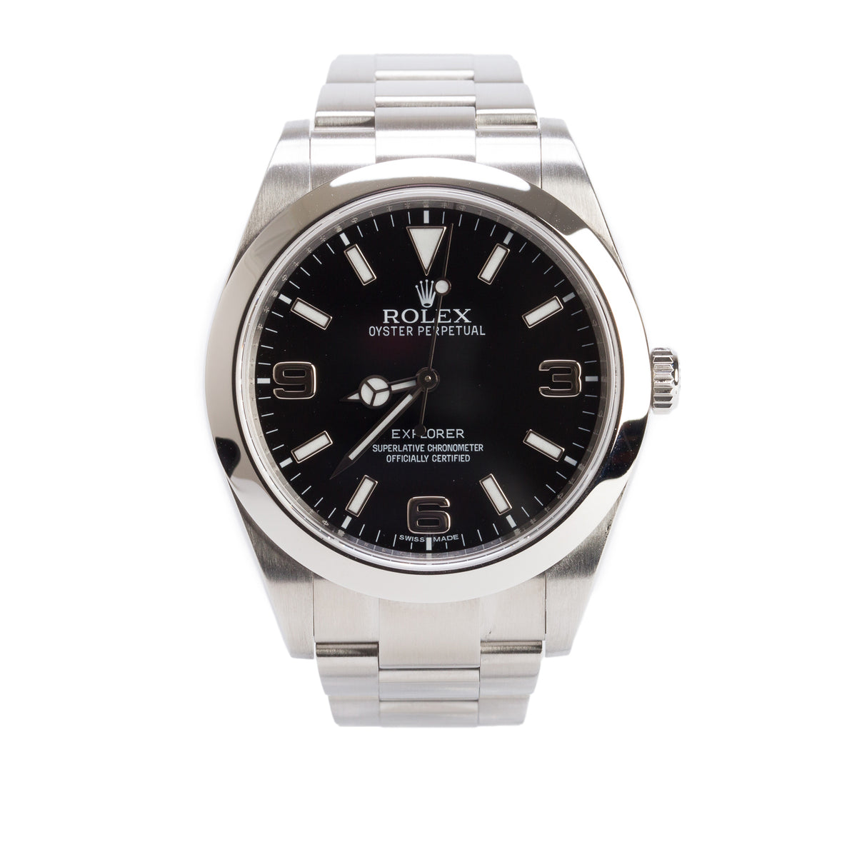 Rolex Stainless Steel Oyster Perpetual Explorer 39 MM Watch 214270 w/ Box & Papers