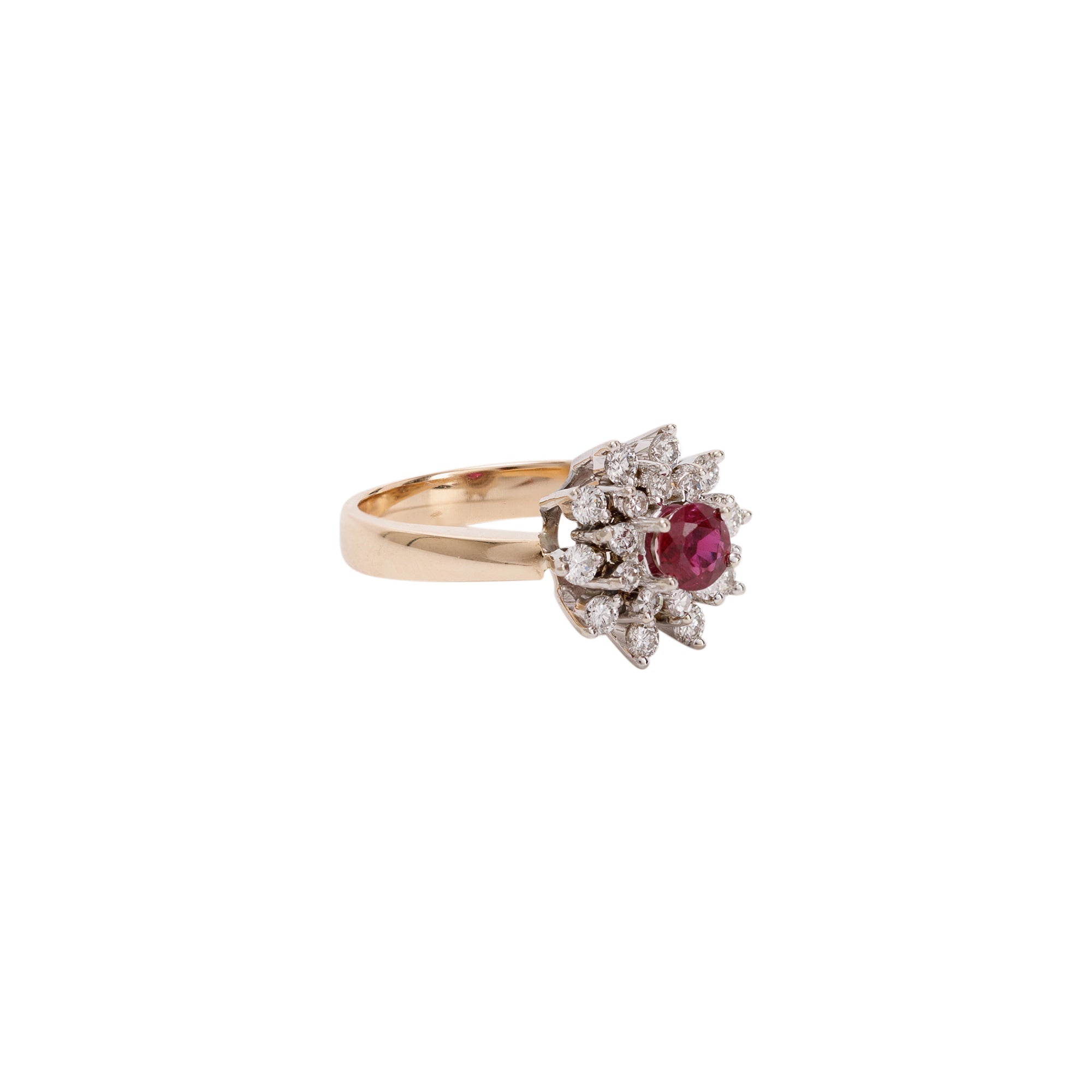 Ruby and Diamond Cocktail Ring