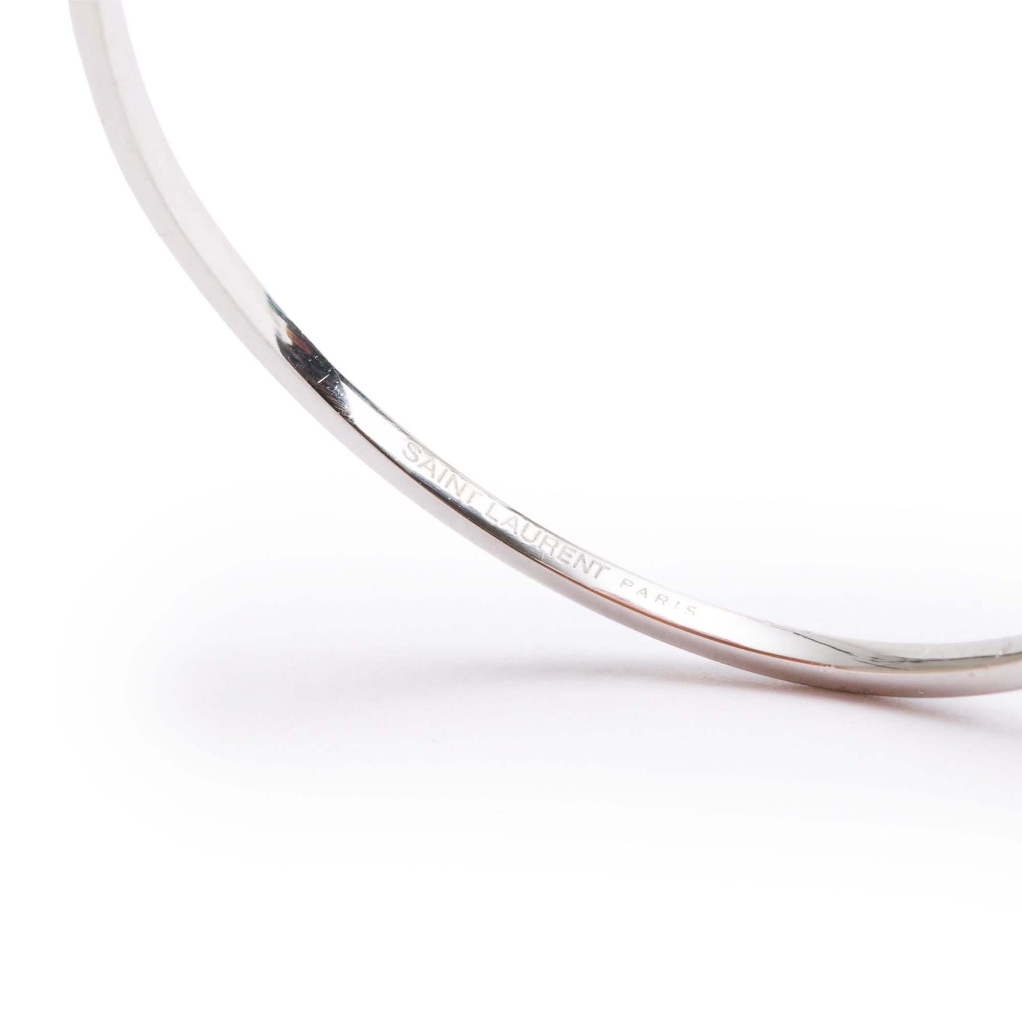 Saint Laurent 18k White Gold Diamond Cuff Bracelet w/ Box