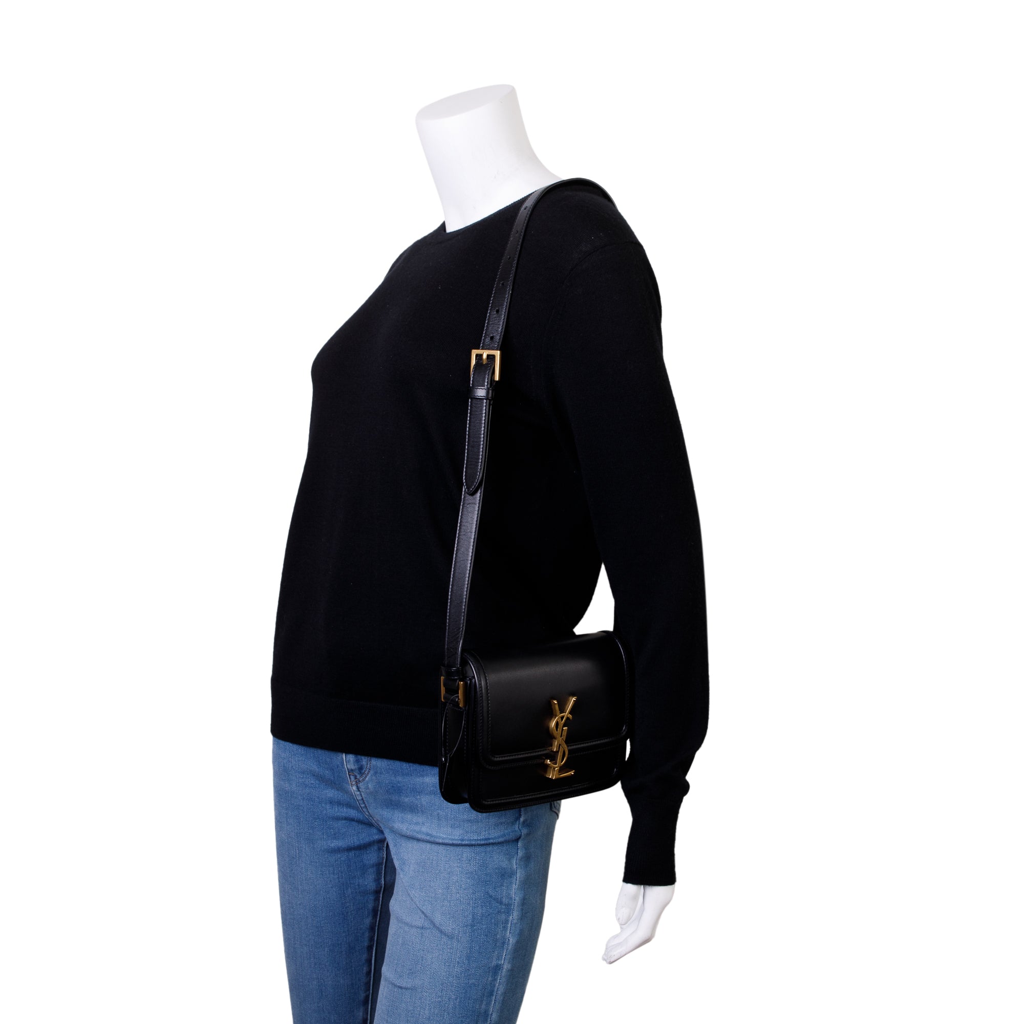 Saint Laurent 2020 Black Box Leather Small Solferino Satchel