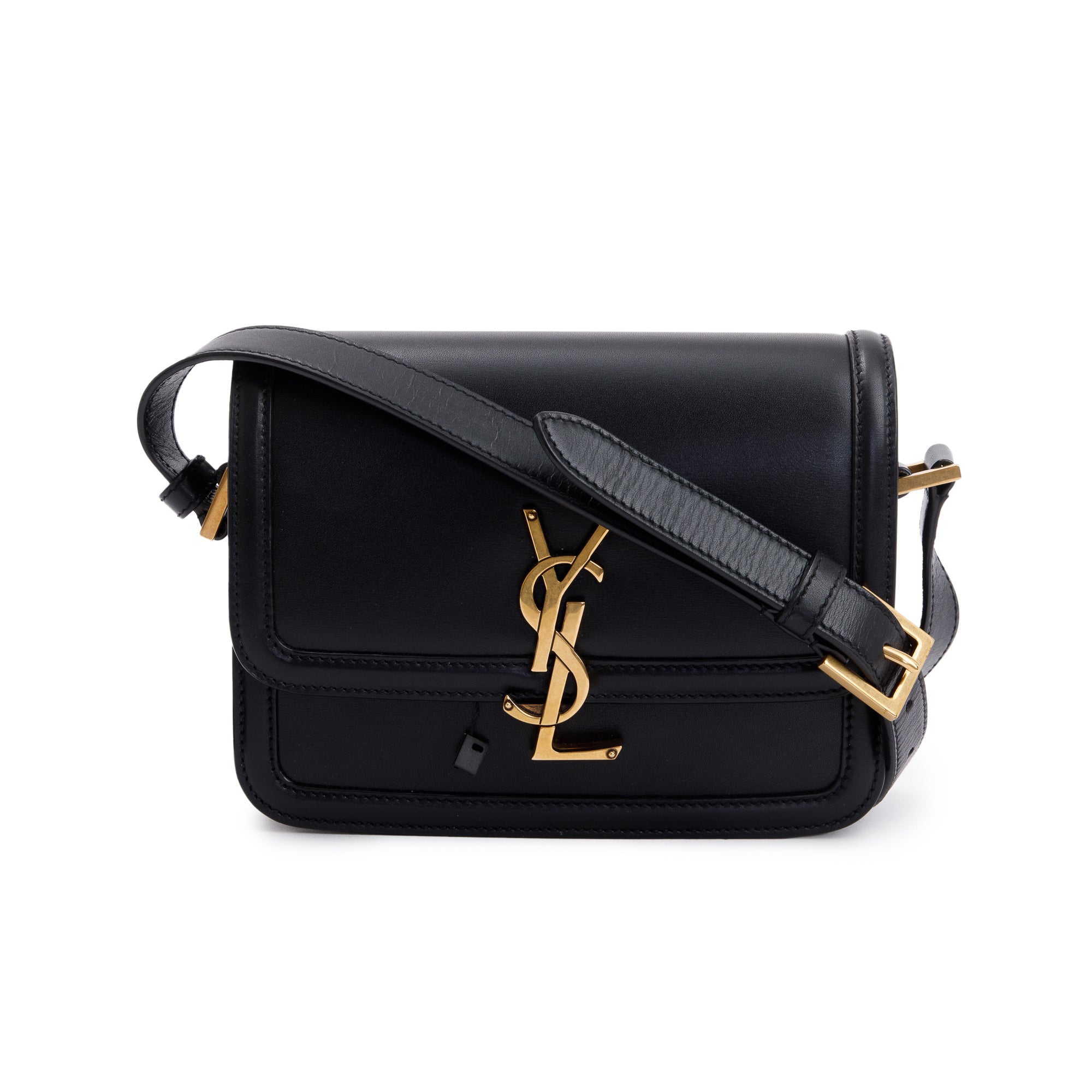 Saint Laurent 2020 Black Box Leather Small Solferino Satchel