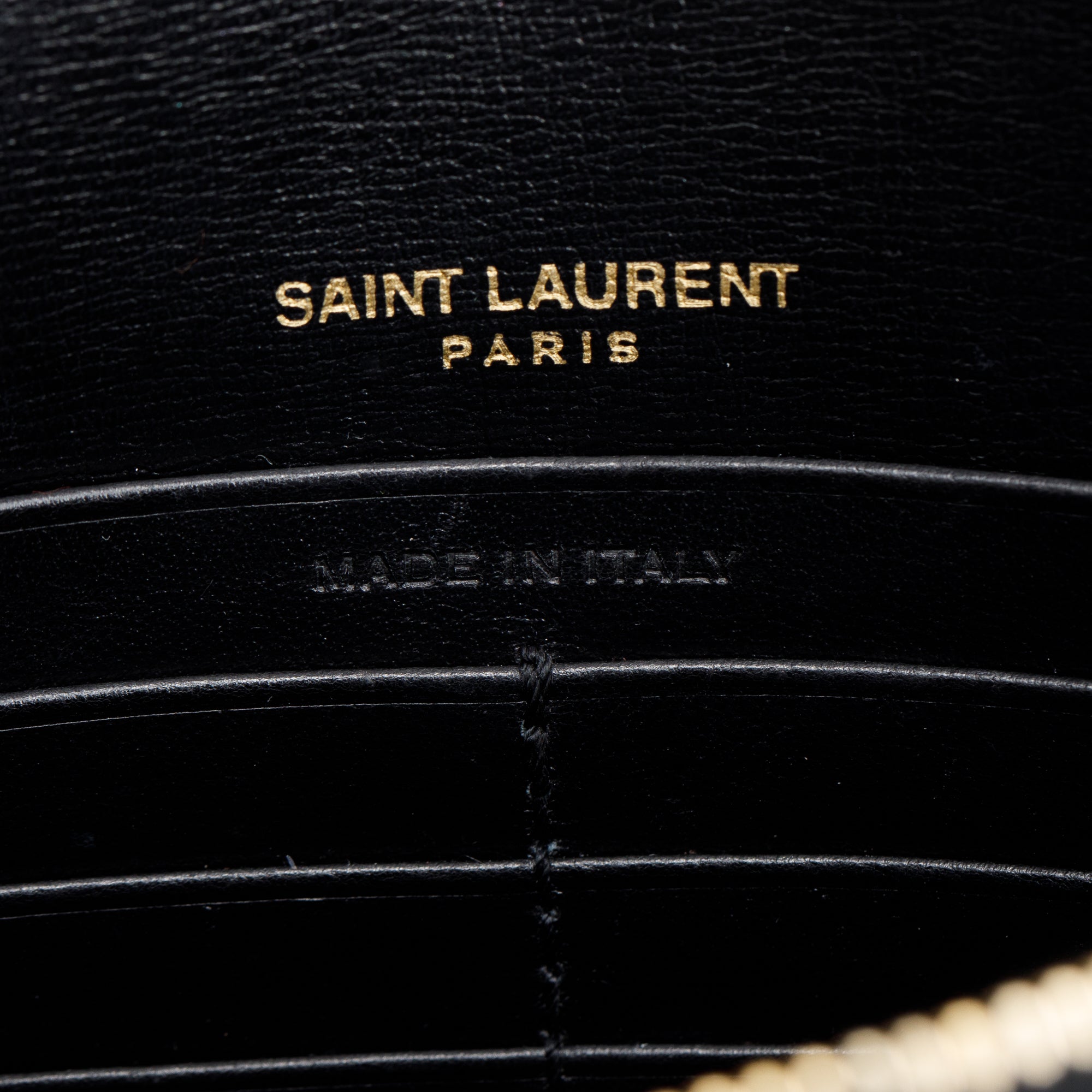 Saint Laurent 2020 Black Calfskin Leather Sunset Chain Wallet w/ Box