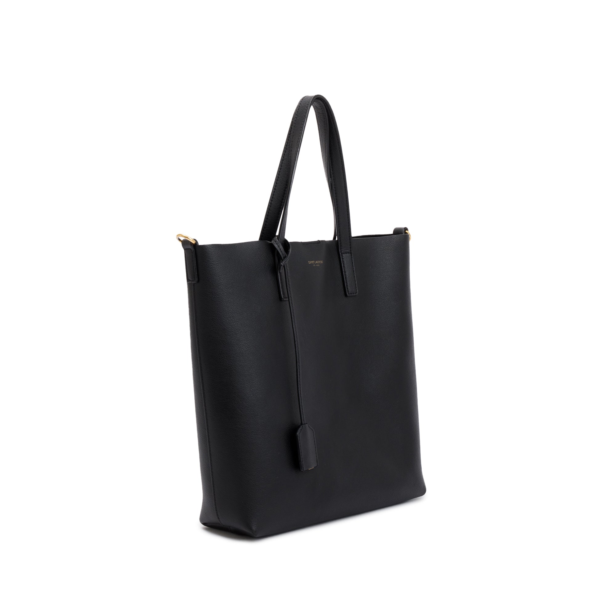 Saint Laurent 2020 Black Calfskin Leather Toy Shopping Tote w/ Strap & Box
