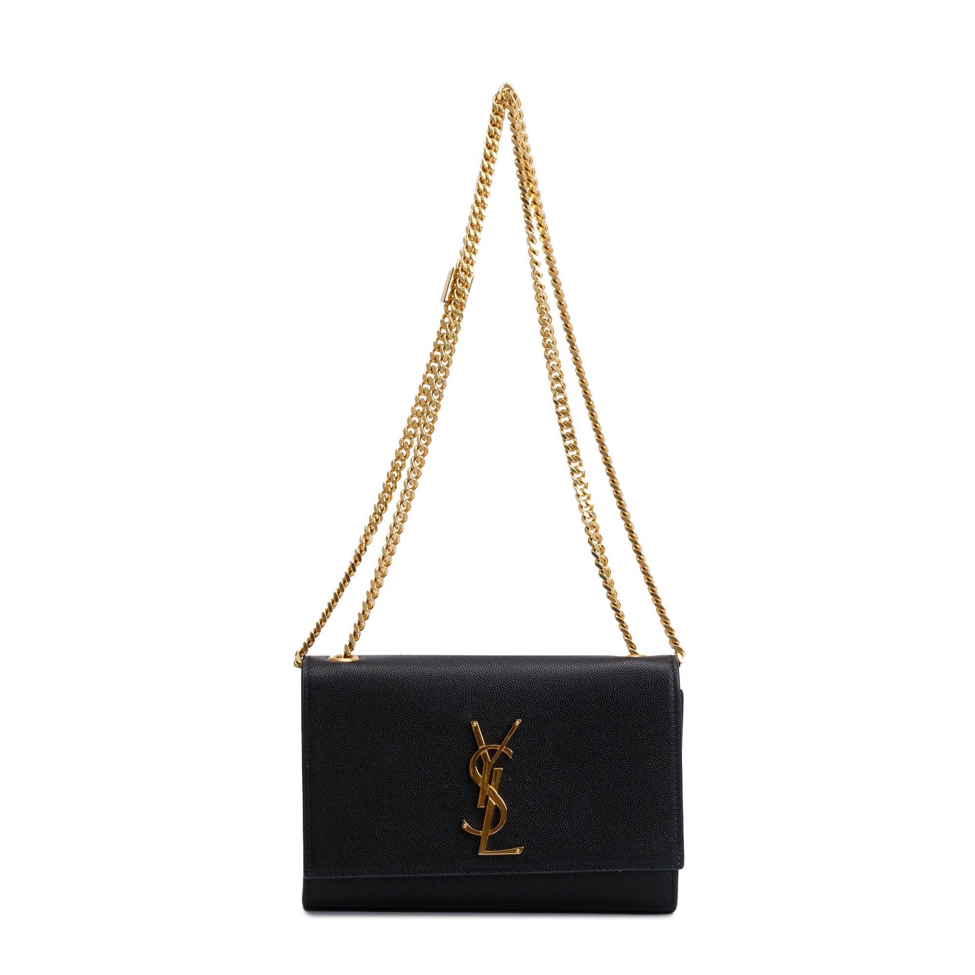 Saint Laurent 2020 Black Grain De Poudre Leather Small Kate Bag