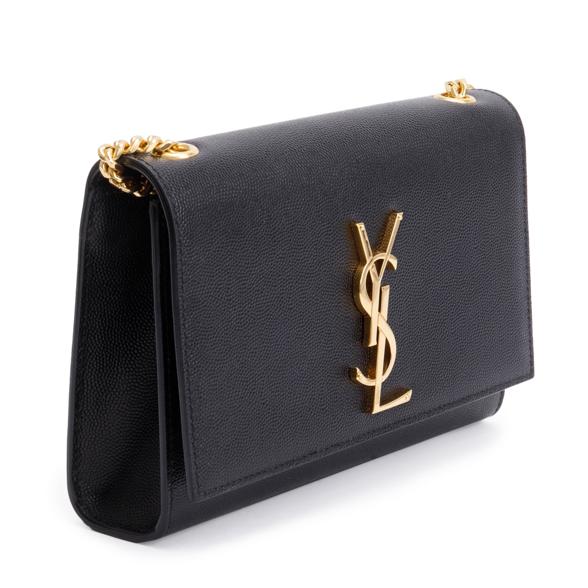 Saint Laurent 2020 Black Grain De Poudre Leather Small Kate Bag w/ Box