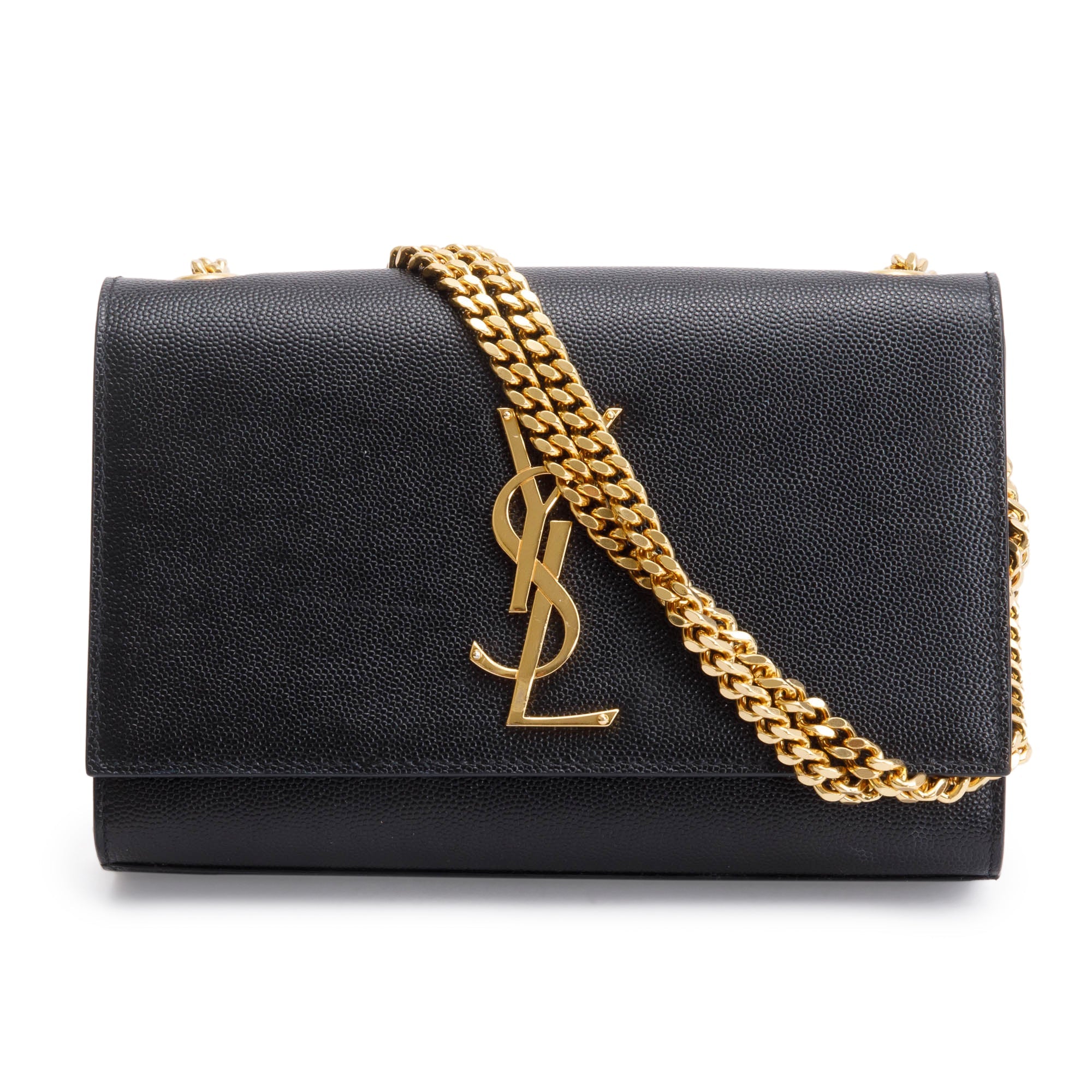 Saint Laurent 2020 Black Grain De Poudre Leather Small Kate Bag w/ Box
