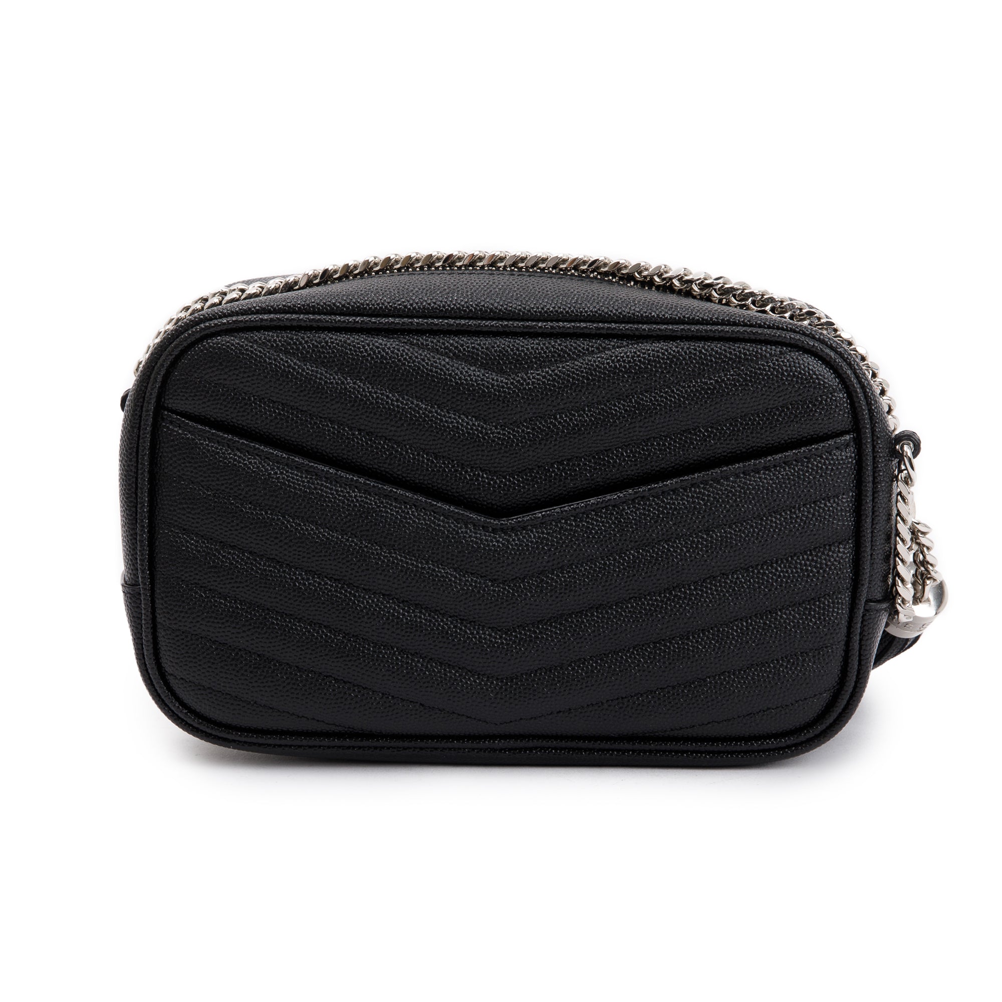 Saint Laurent 2020 Black Grain de Poudre Matelasse Mini Lou Camera Bag