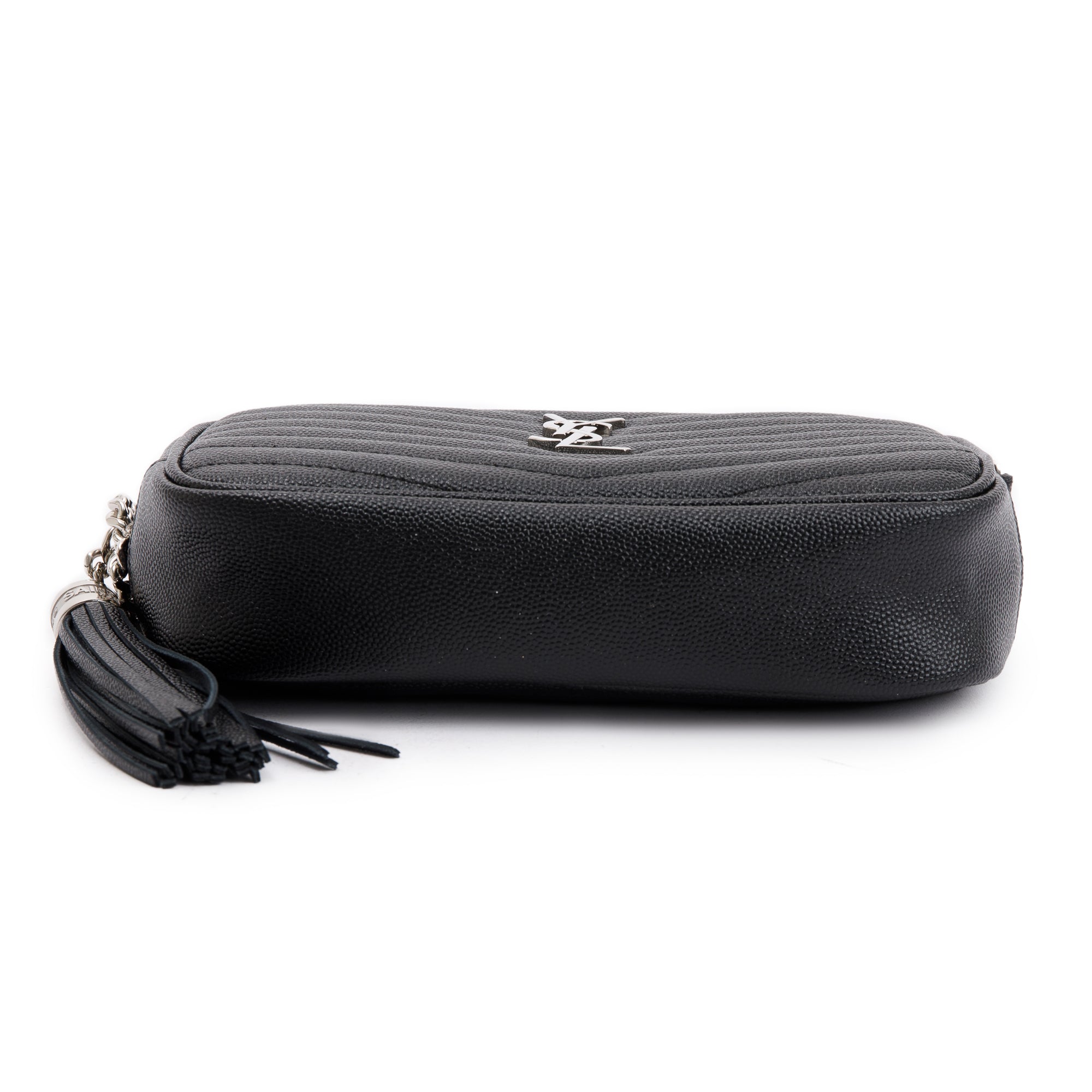 Saint Laurent 2020 Black Grain de Poudre Matelasse Mini Lou Camera Bag