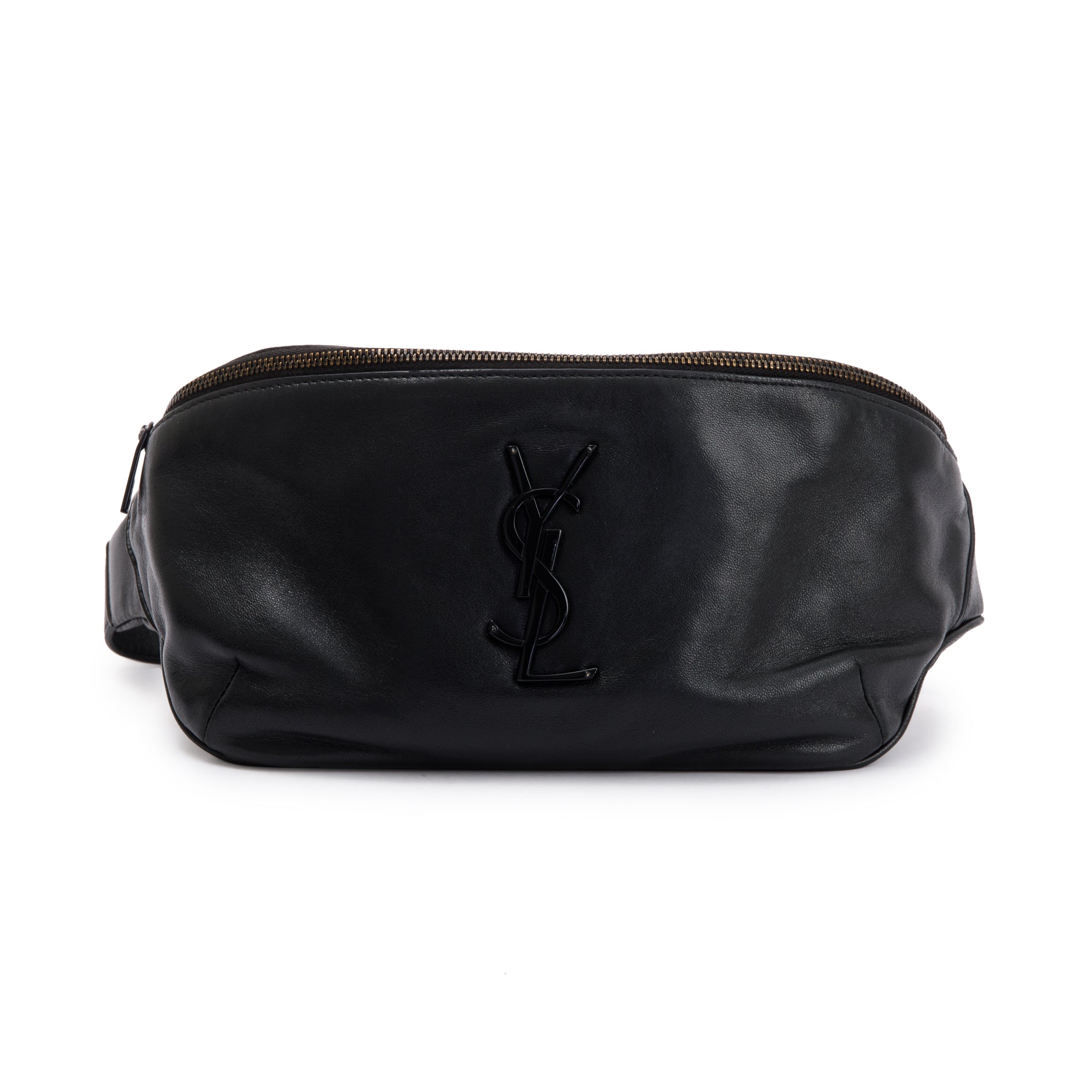 Saint Laurent 2020 Black Lambskin Cassandre Classic Crossbody Belt Bag