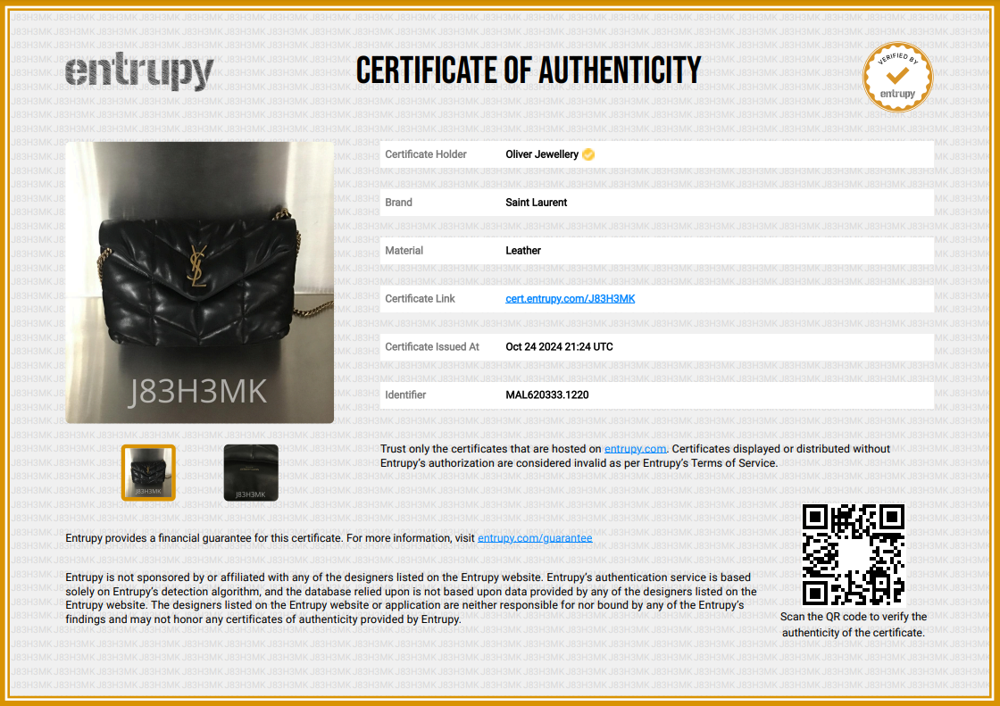 Saint Laurent 2020 Black Leather Toy Puffer Loulou Shoulder Bag w/ Box