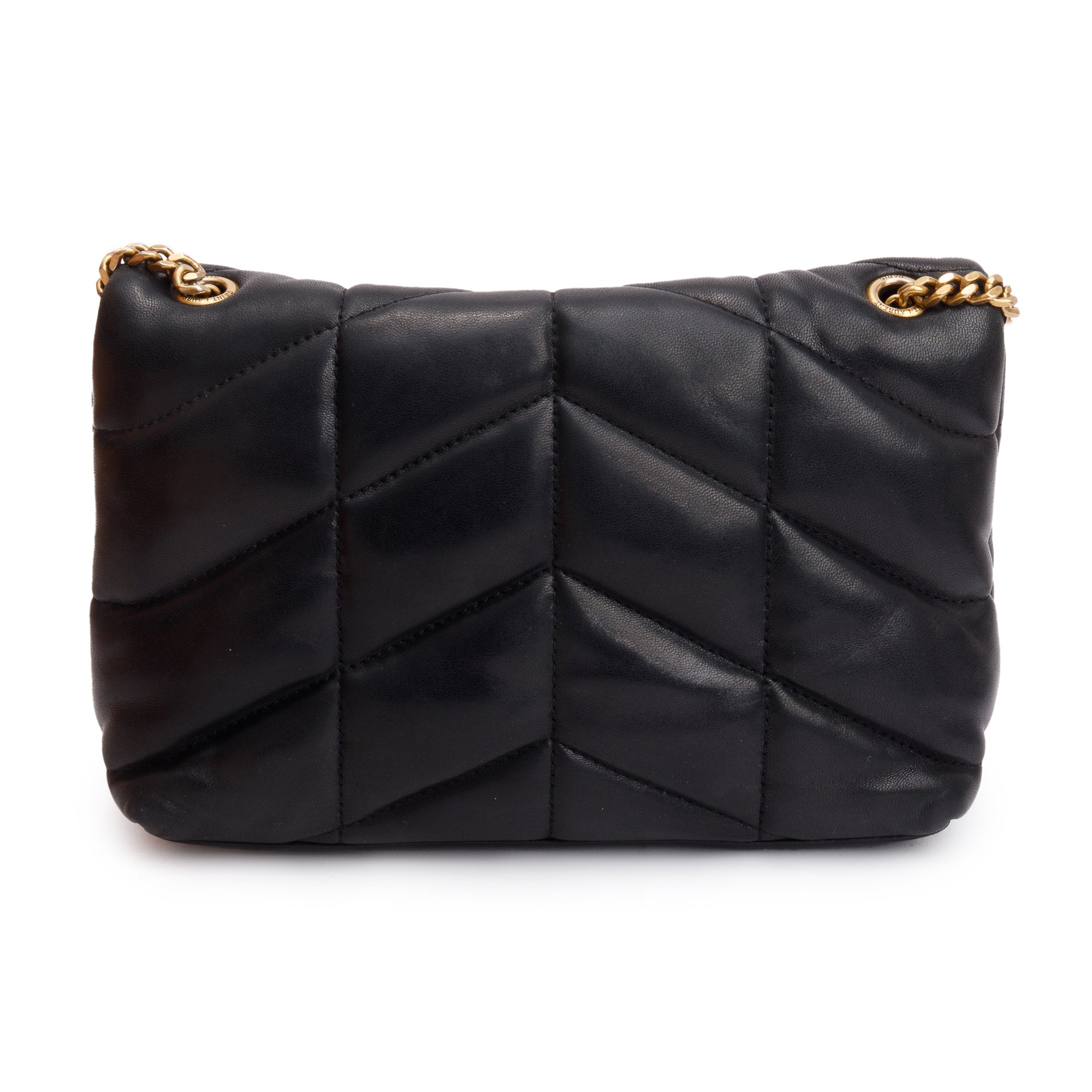 Saint Laurent 2020 Black Leather Toy Puffer Loulou Shoulder Bag w/ Box