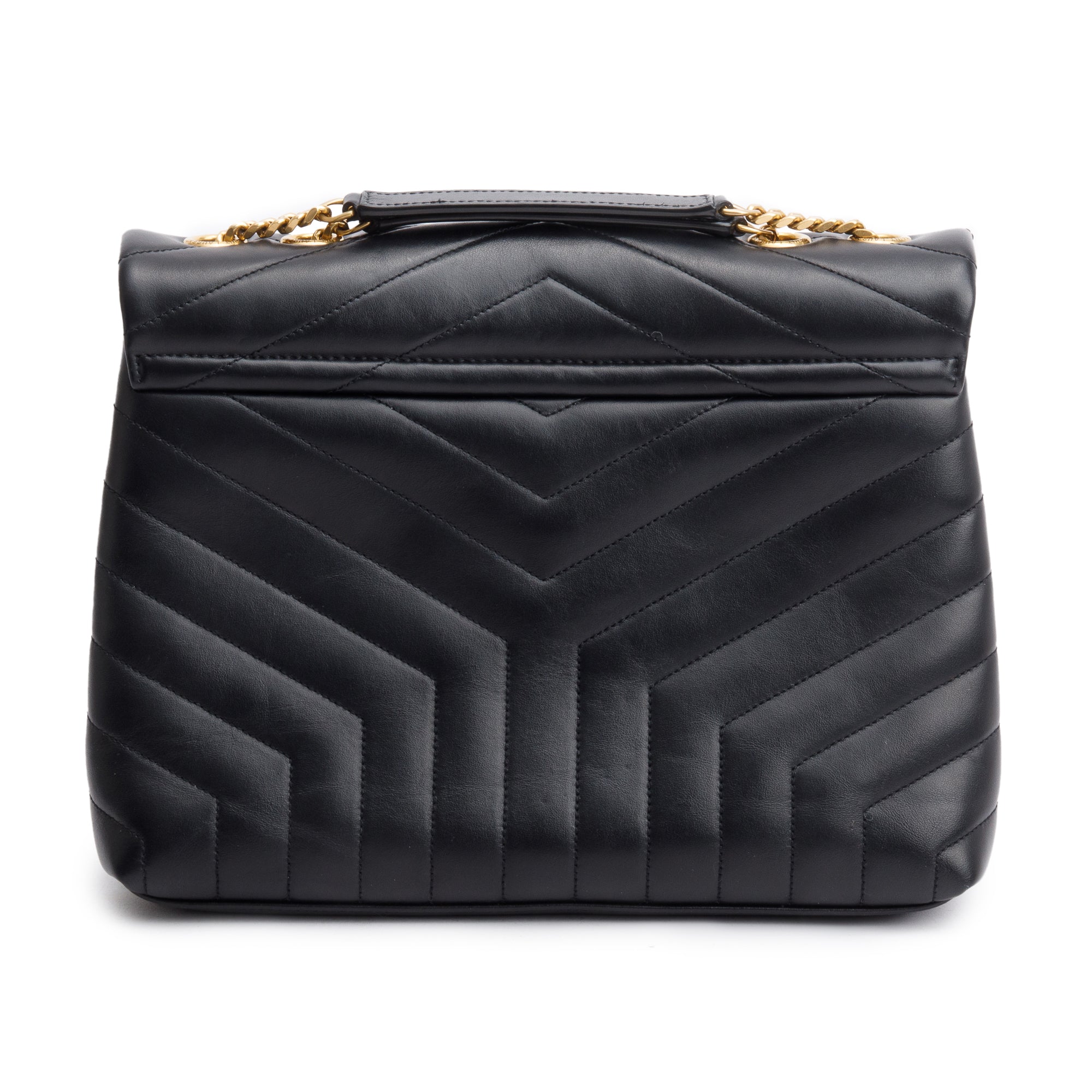 Saint Laurent 2020 Black Quilted Leather Medium Loulou Monogram Shoulder Bag
