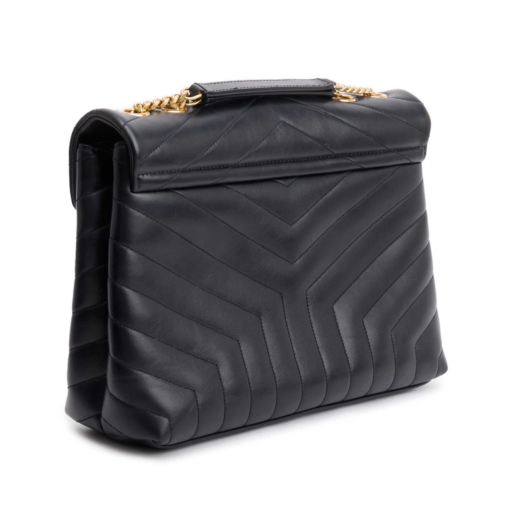 Saint Laurent 2020 Black Quilted Leather Medium Loulou Monogram Shoulder Bag