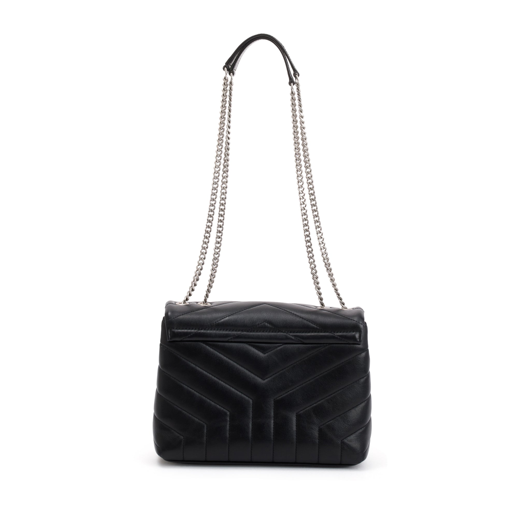 Saint Laurent 2020 Black Quilted Leather Small LouLou Chain Shoulder Bag w/ Box