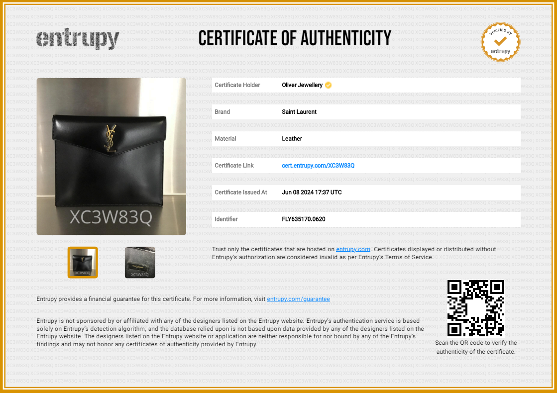 Saint Laurent 2020 Black Smooth Shiny Leather Baby Uptown Pouch w/ Box