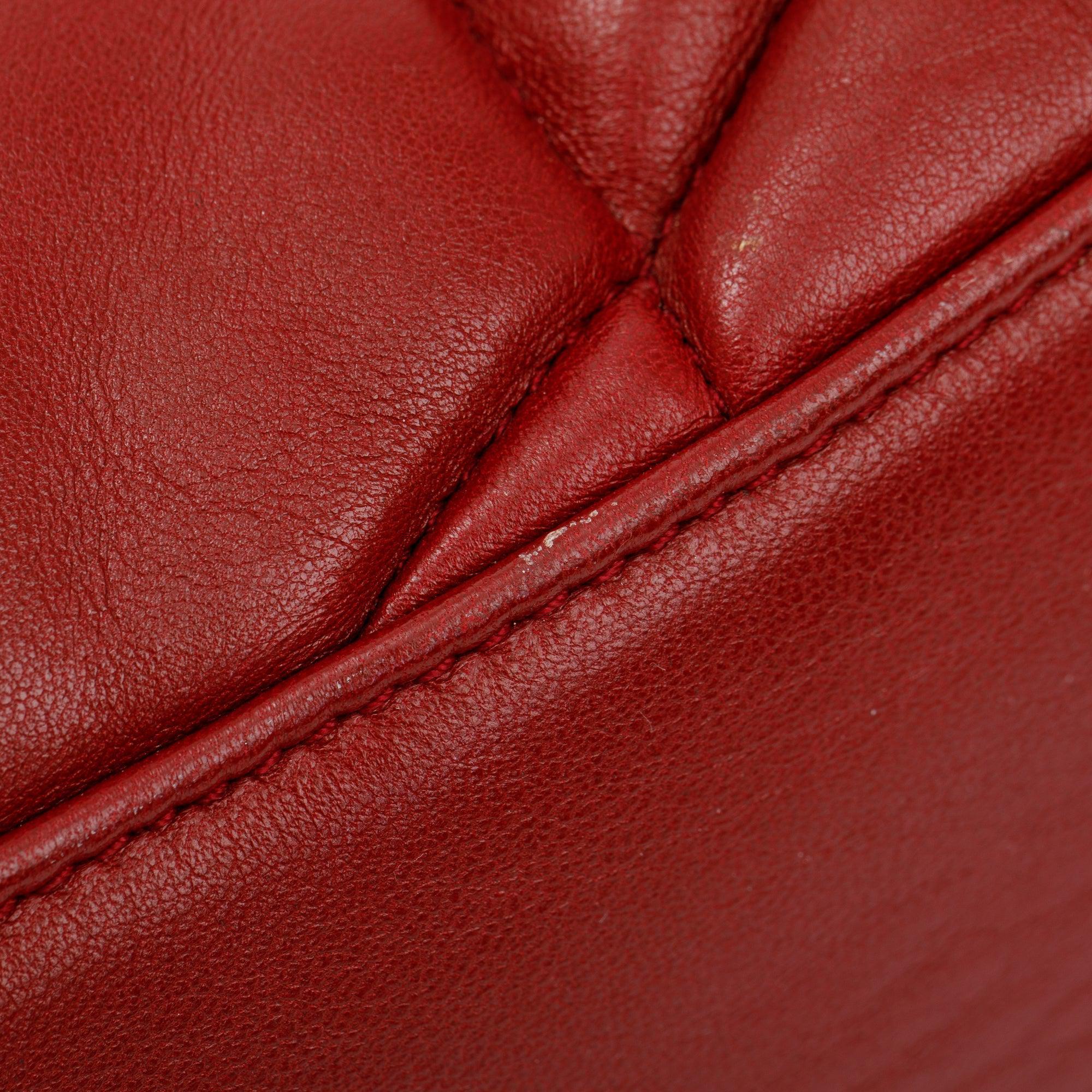 Saint Laurent 2020 Red Nappa Leather Medium Puffer Loulou Shoulder Bag