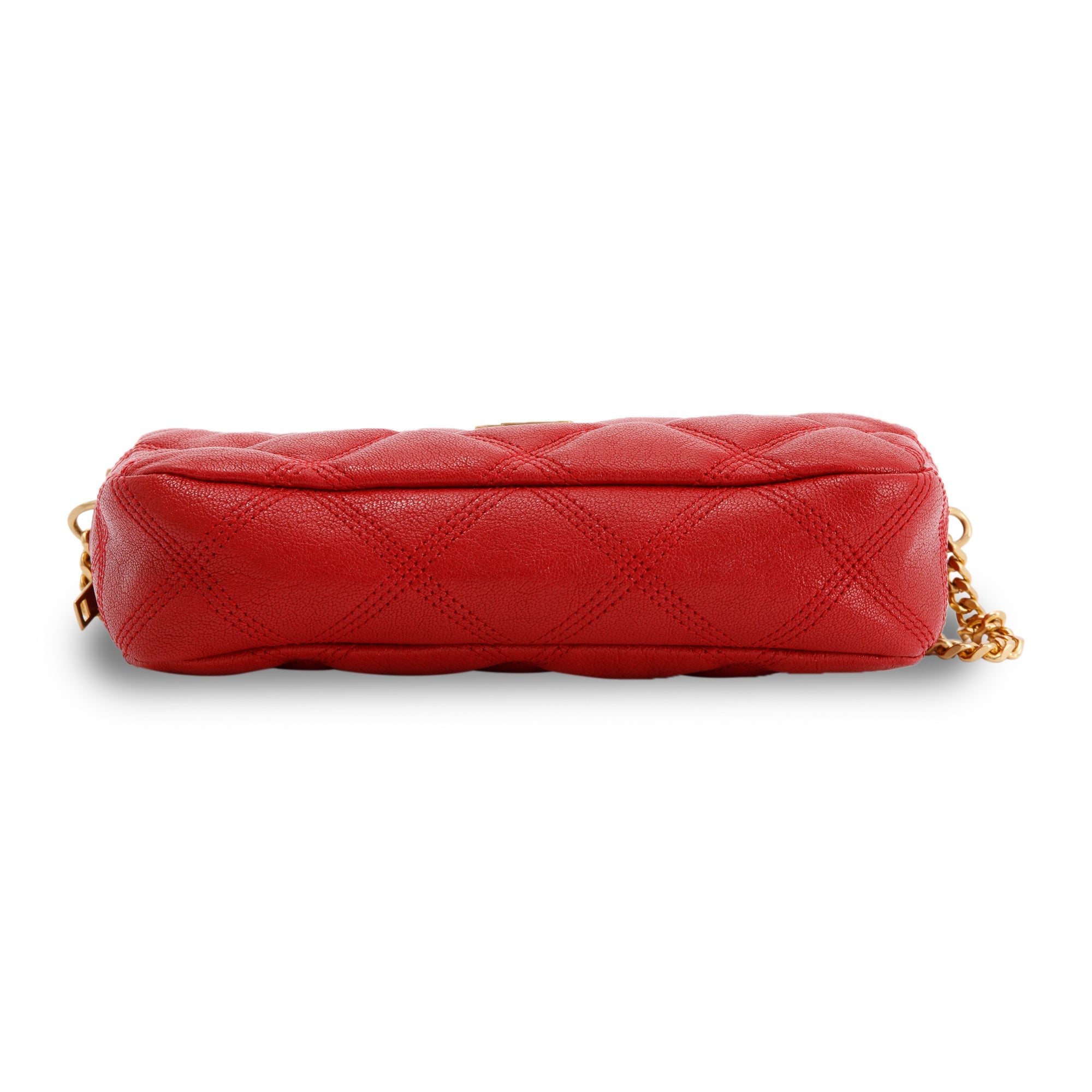 Saint Laurent 2020 Red Quilted Mini Becky Double Zip Bag