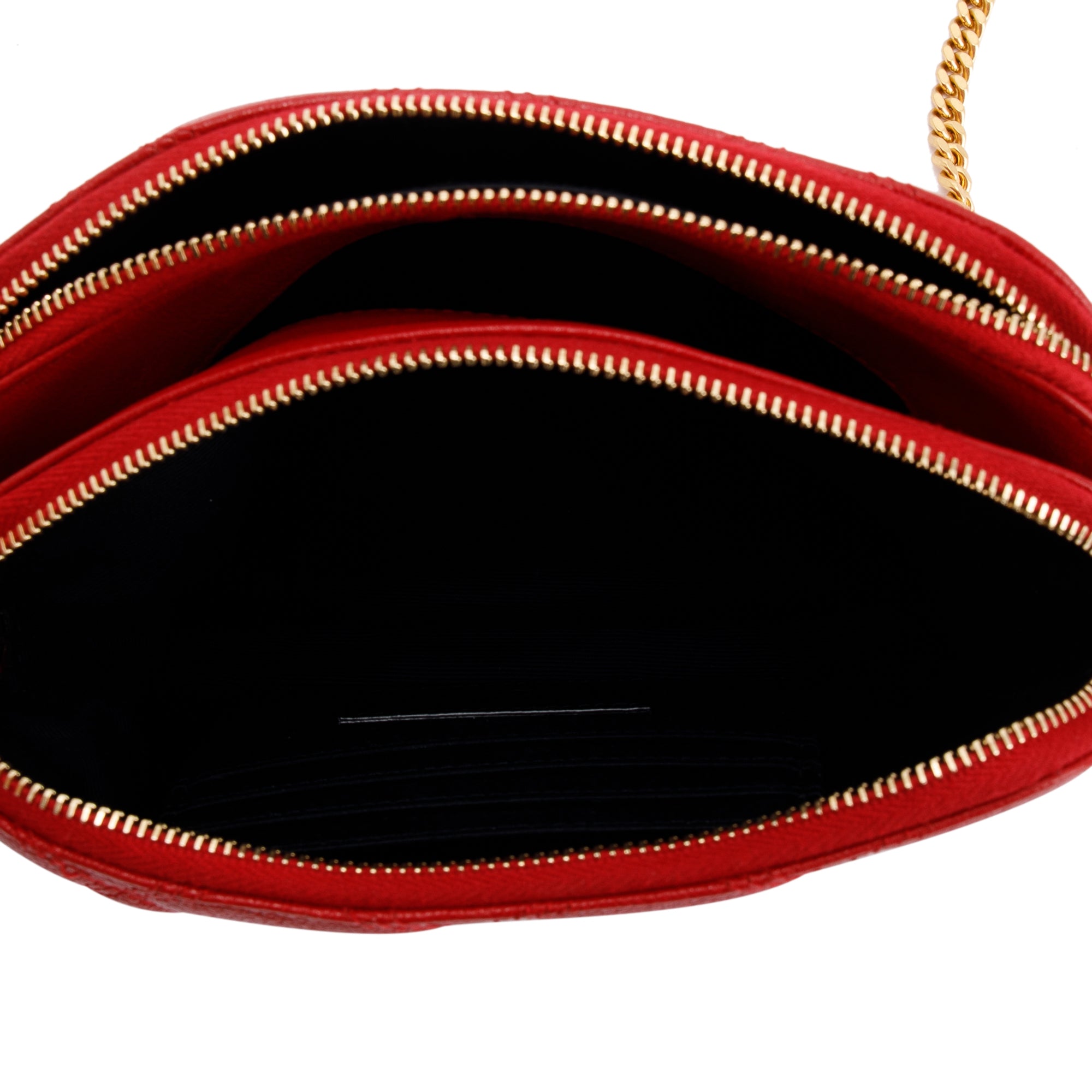 Saint Laurent 2020 Red Quilted Mini Becky Double Zip Bag