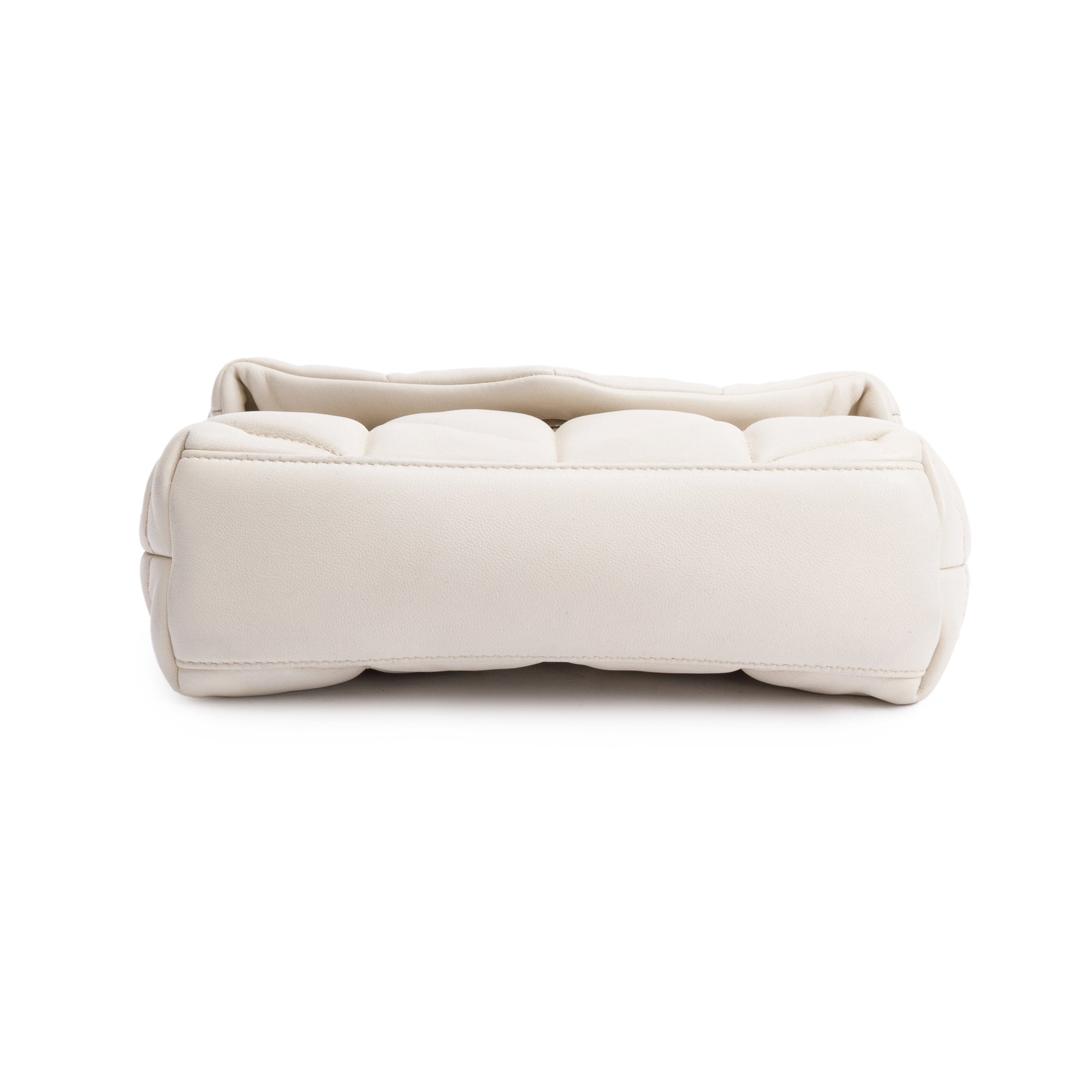 Saint Laurent 2020 White Nappa Leather Toy Puffer Loulou Shoulder Bag w/ Box