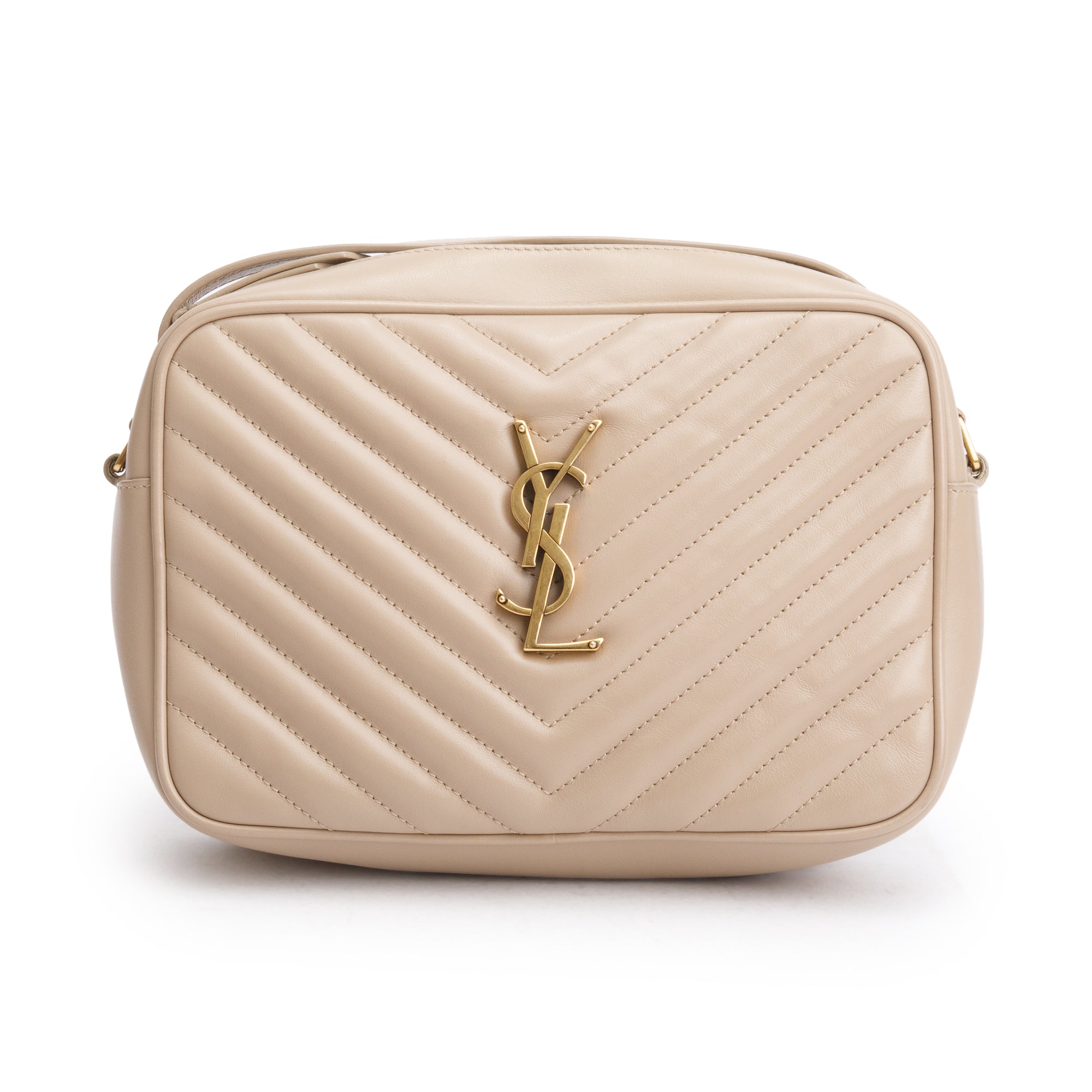 Saint Laurent 2021 Beige Quilted Leather Lou Camera Bag