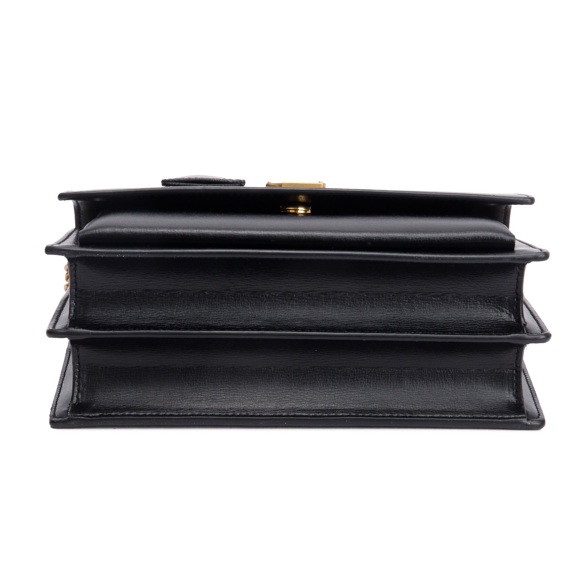 Saint Laurent 2021 Black Calfskin Leather Medium Sunset Shoulder Bag w/ Box