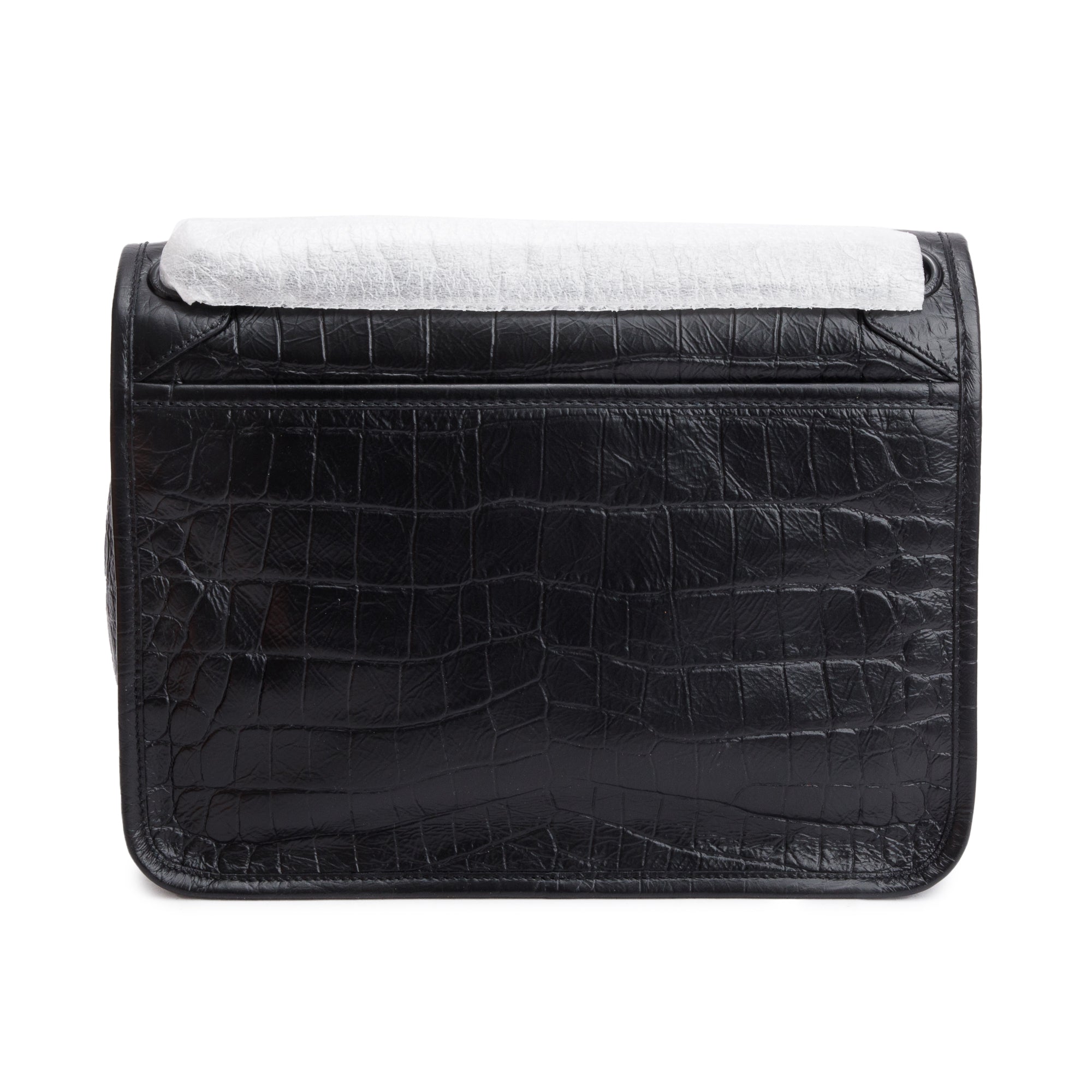 Saint Laurent 2021 Black Crocodile Embossed Calfskin Leather Medium Niki Shoulder Bag w/ Box