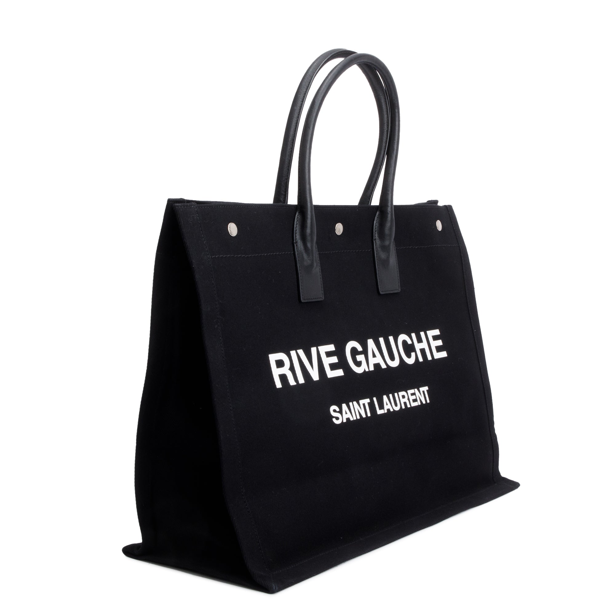 Saint Laurent 2021 Black Large Rive Gauche Canvas Tote – OLIVER'S