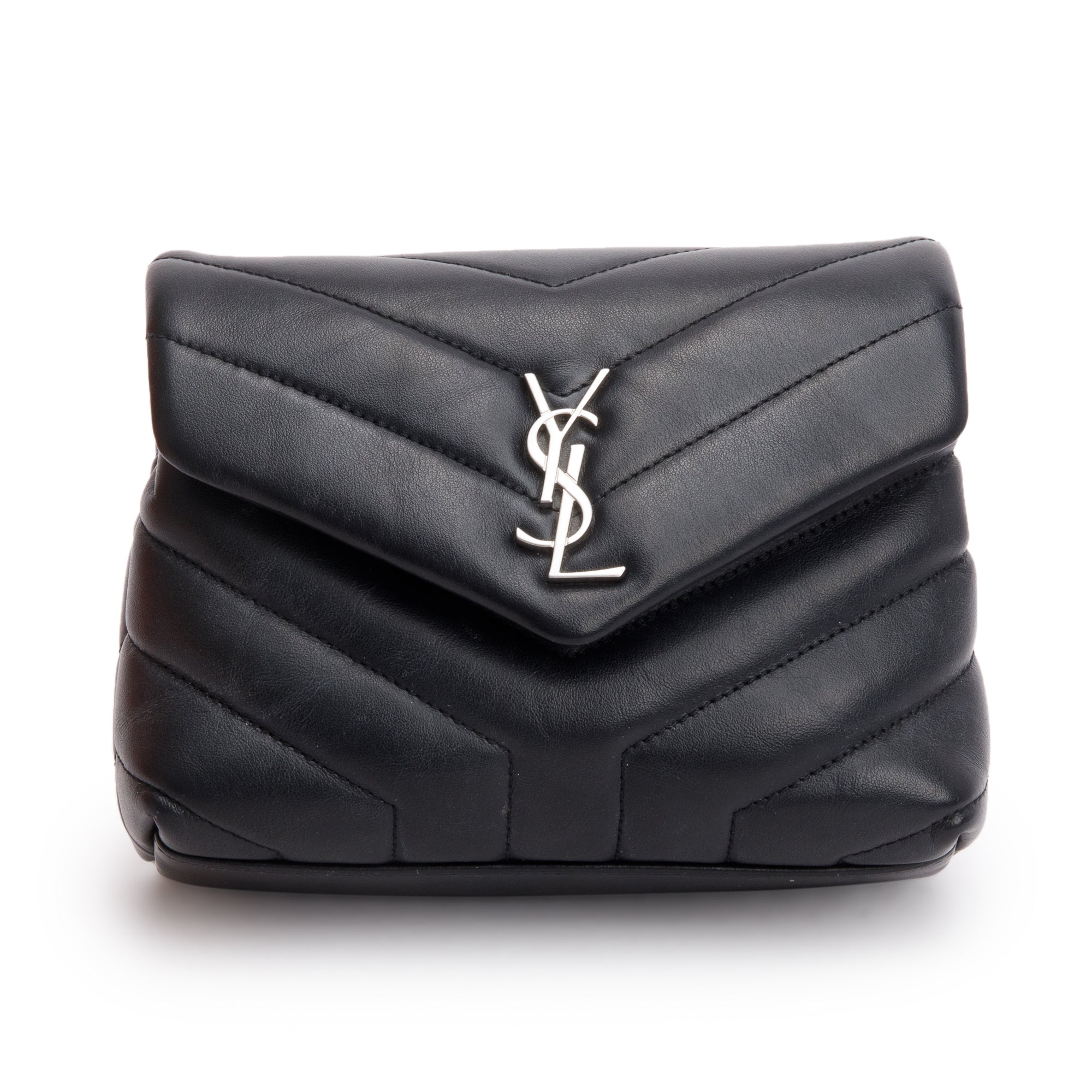 Saint Laurent 2021 Black Monogram Matelasse Toy Loulou Crossbody Bag w/ Box