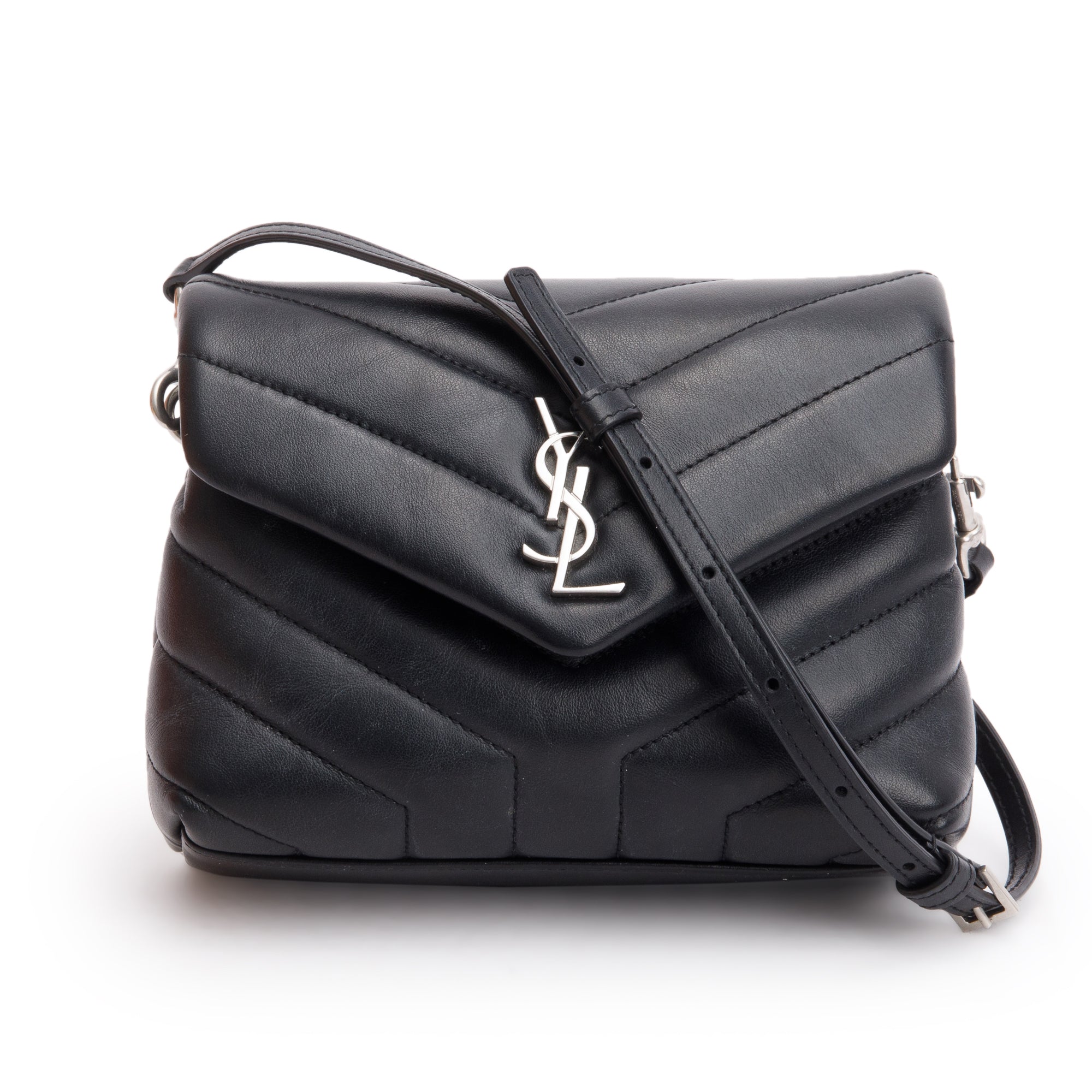 Saint Laurent 2021 Black Monogram Matelasse Toy Loulou Crossbody Bag w/ Box