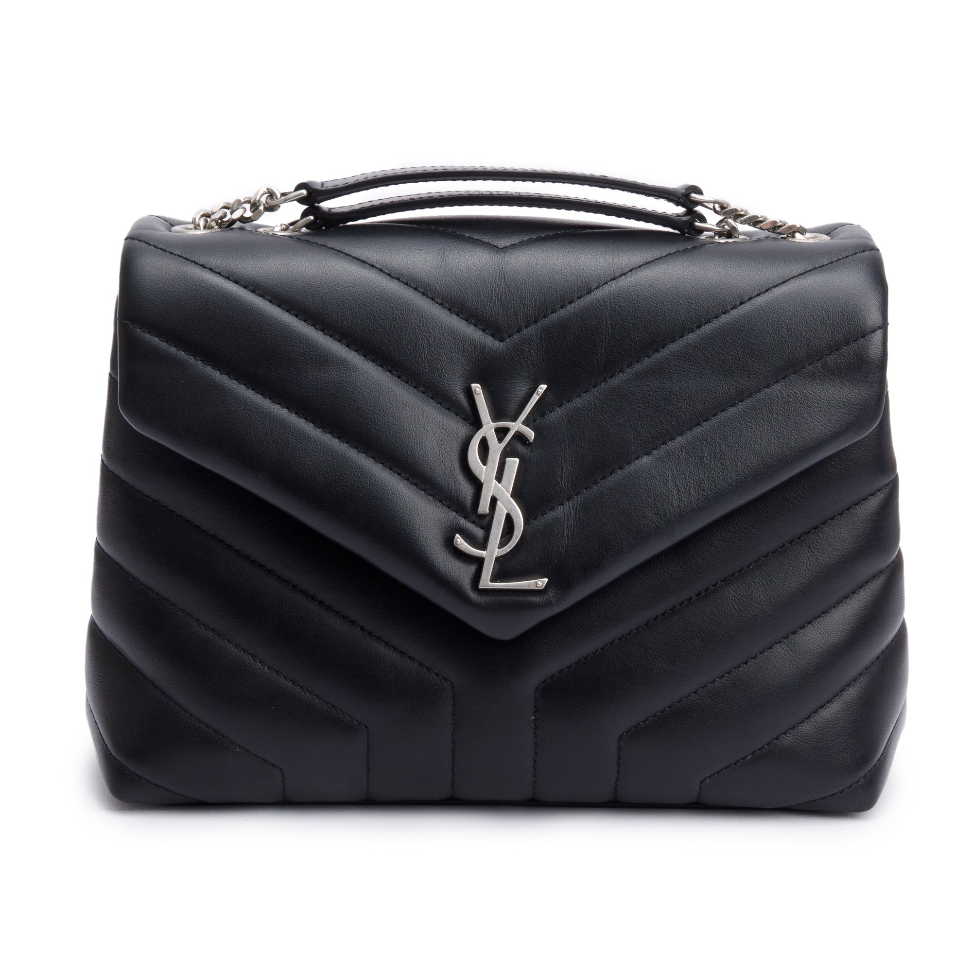 Saint Laurent 2021 Black Quilted Leather Small Loulou Shoulder Bag