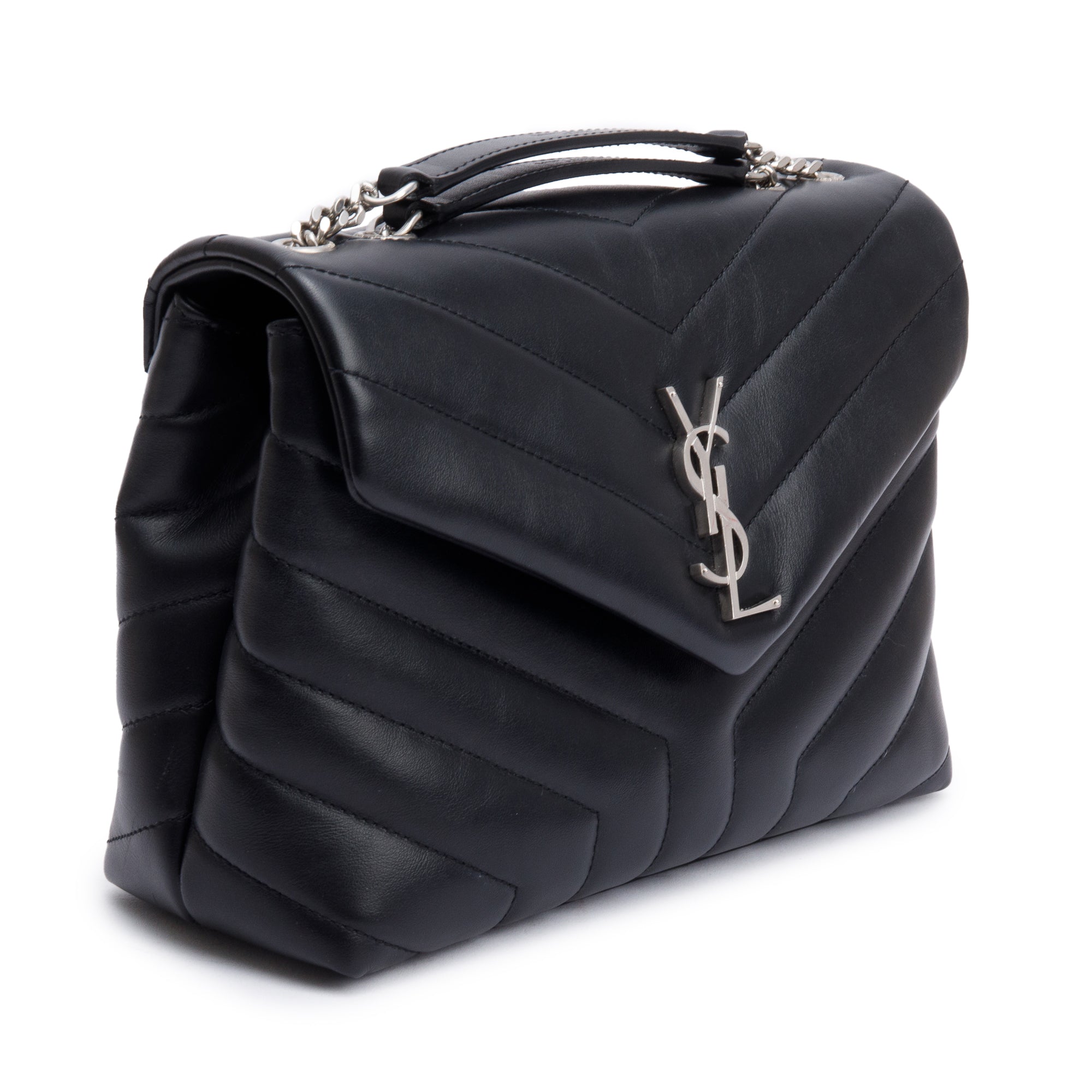 Saint Laurent 2021 Black Quilted Leather Small Loulou Shoulder Bag