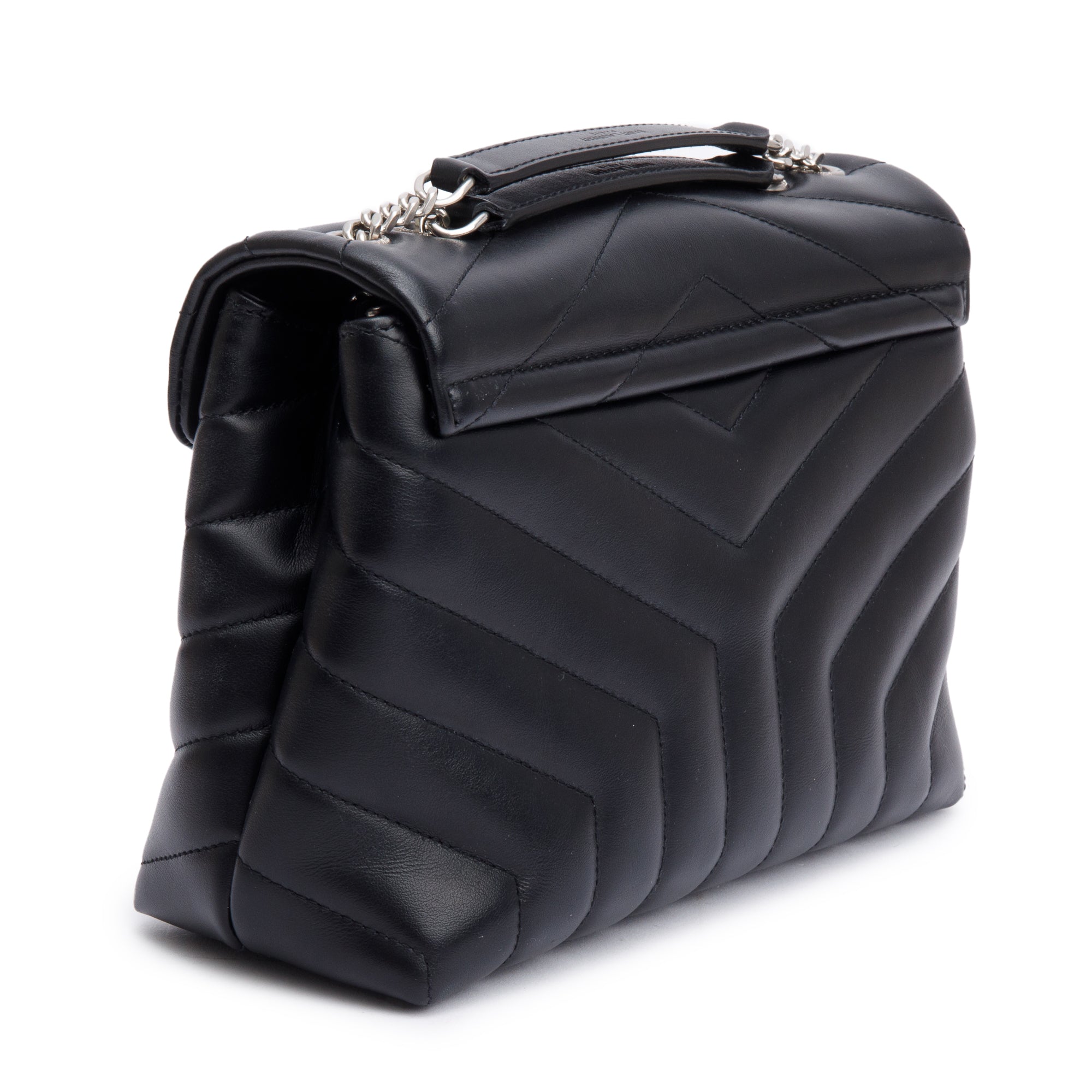 Saint Laurent 2021 Black Quilted Leather Small Loulou Shoulder Bag