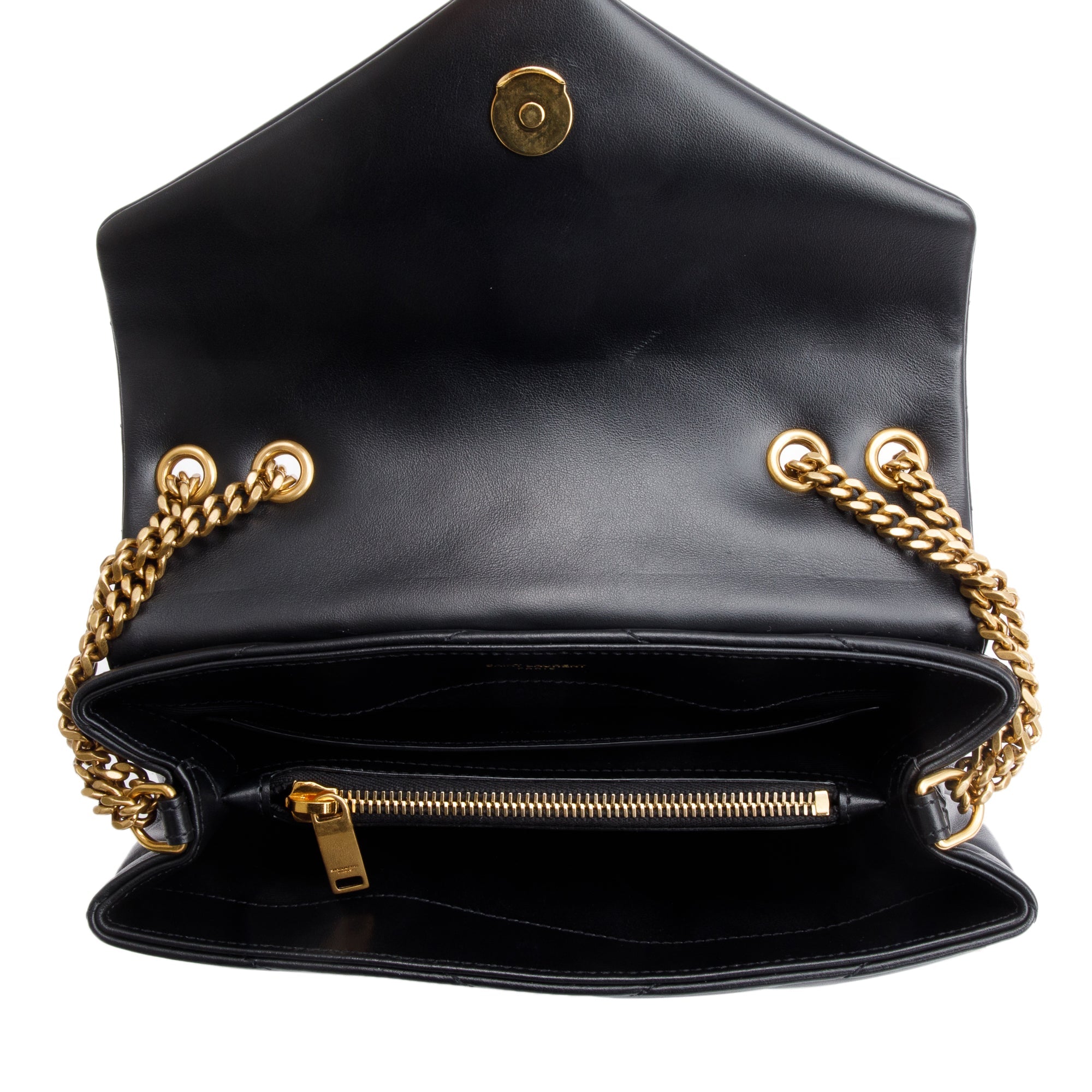 Saint Laurent 2021 Black Quilted Leather Small Loulou Shoulder Bag w/ Box