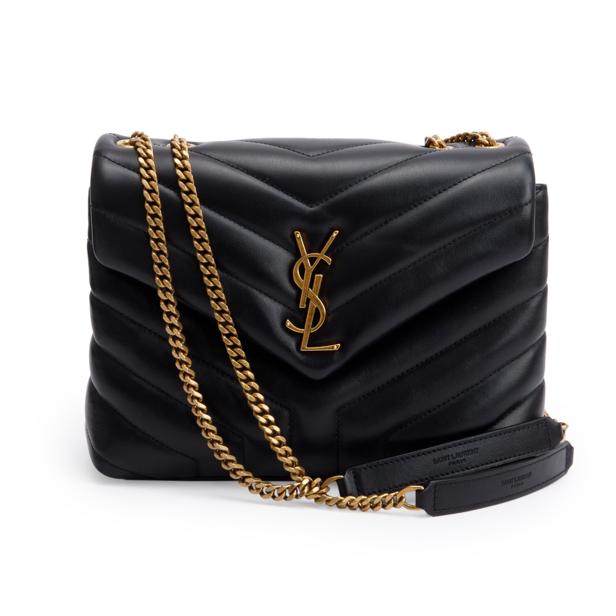 Saint Laurent 2021 Black Quilted Leather Small Loulou Shoulder Bag w/ Box