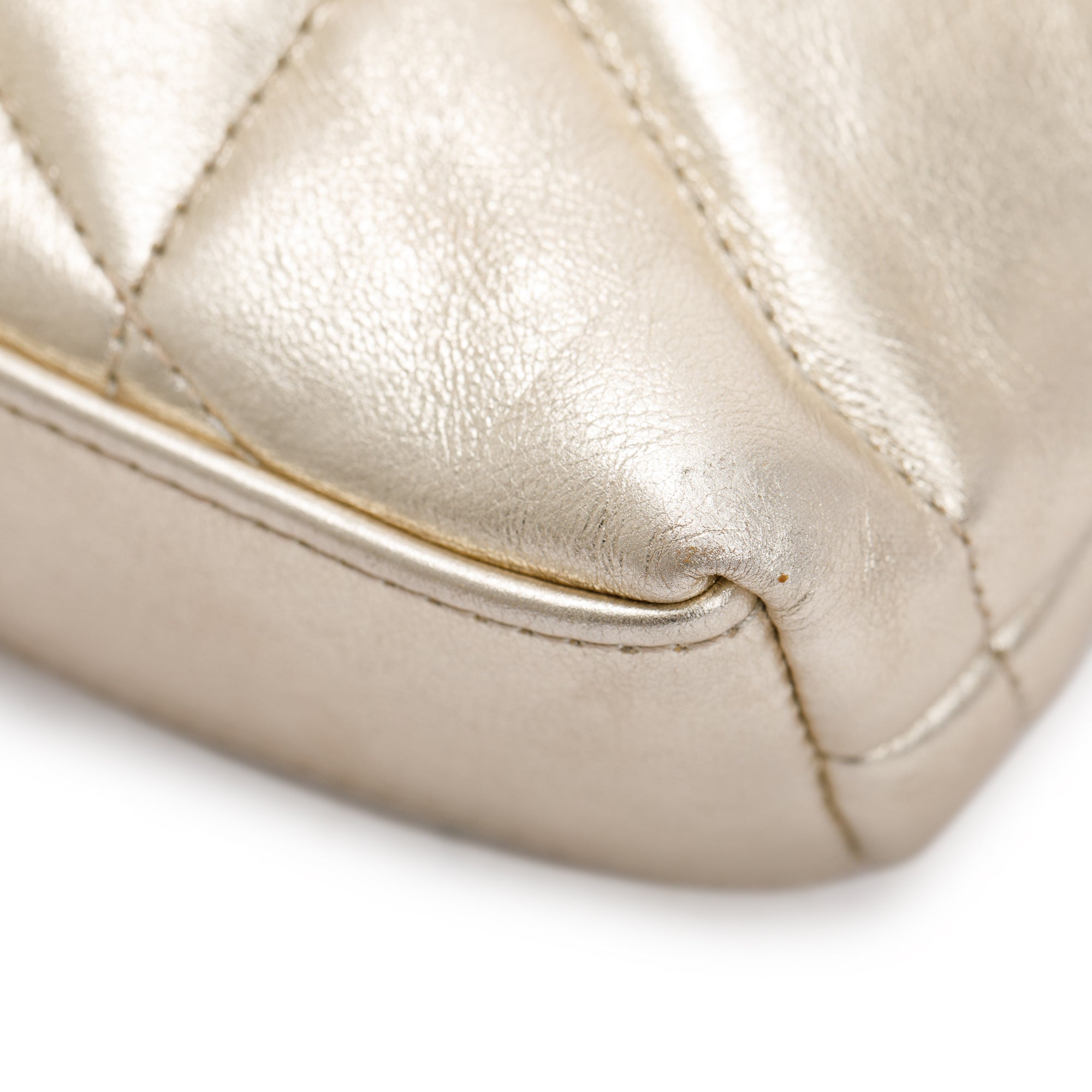 Saint Laurent 2021 Gold Metallic Small Puffer Pouch