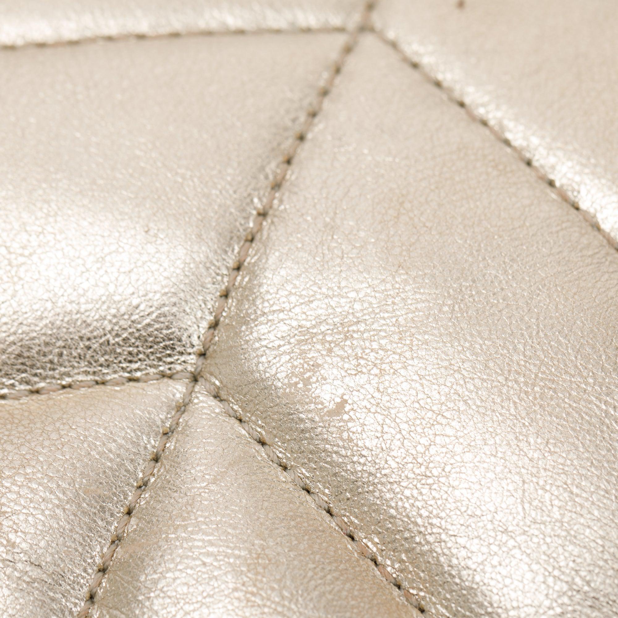 Saint Laurent 2021 Gold Metallic Small Puffer Pouch