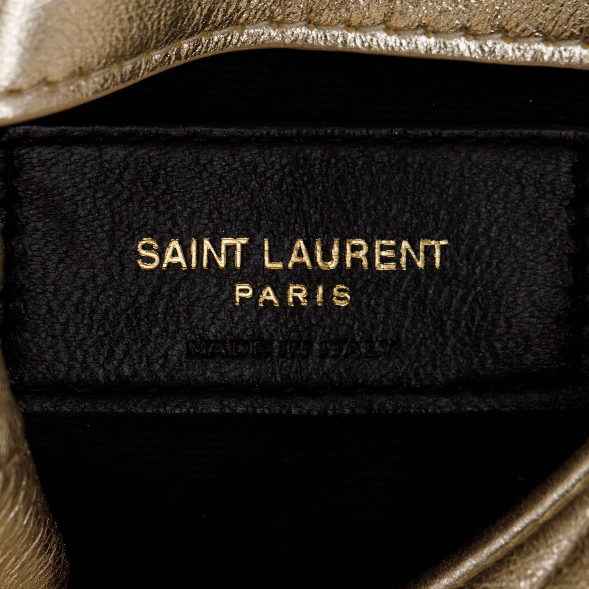 Saint Laurent 2021 Gold Metallic Small Puffer Pouch